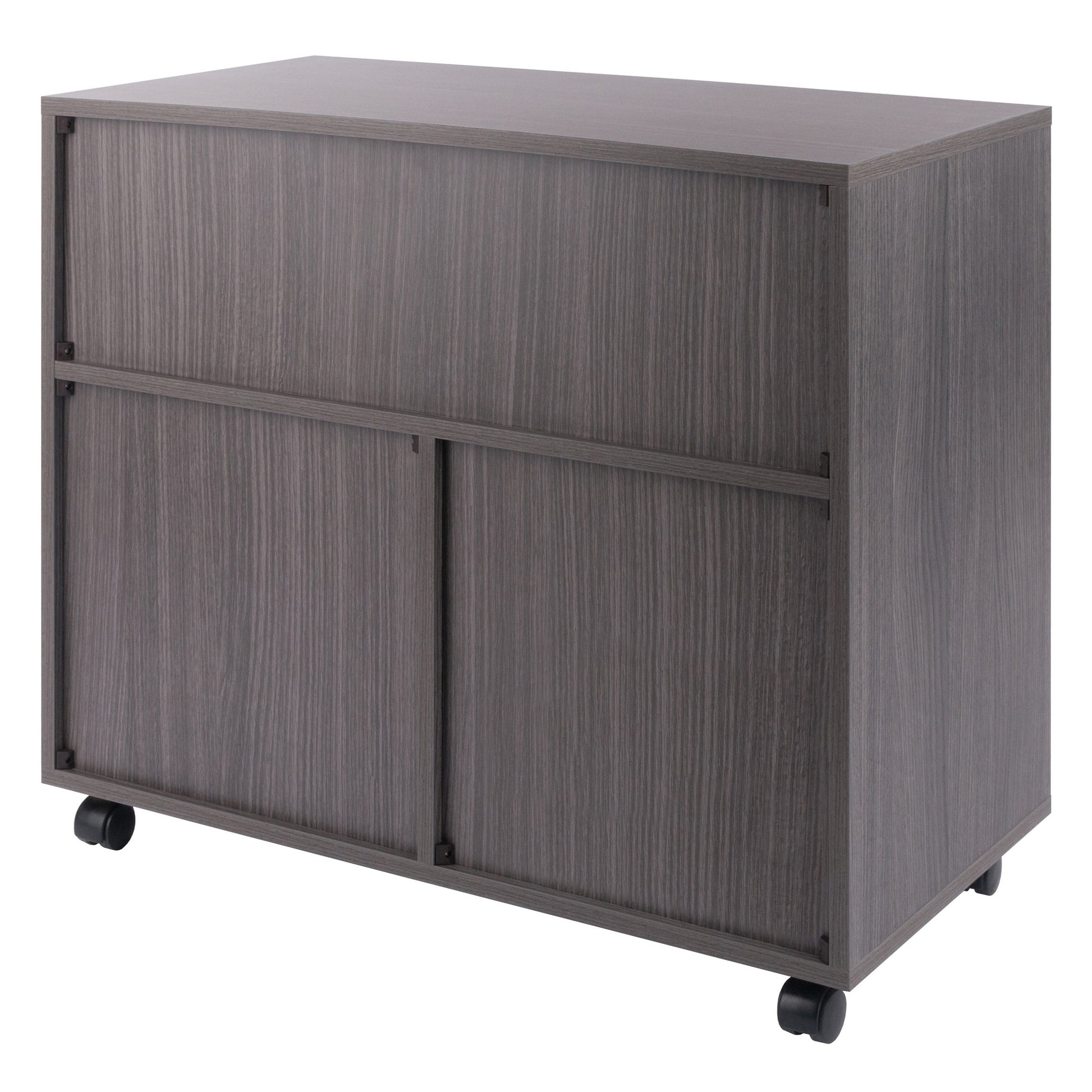 Halifax 3-Section Multi-Storage Mobile Cabinet, Charcoal