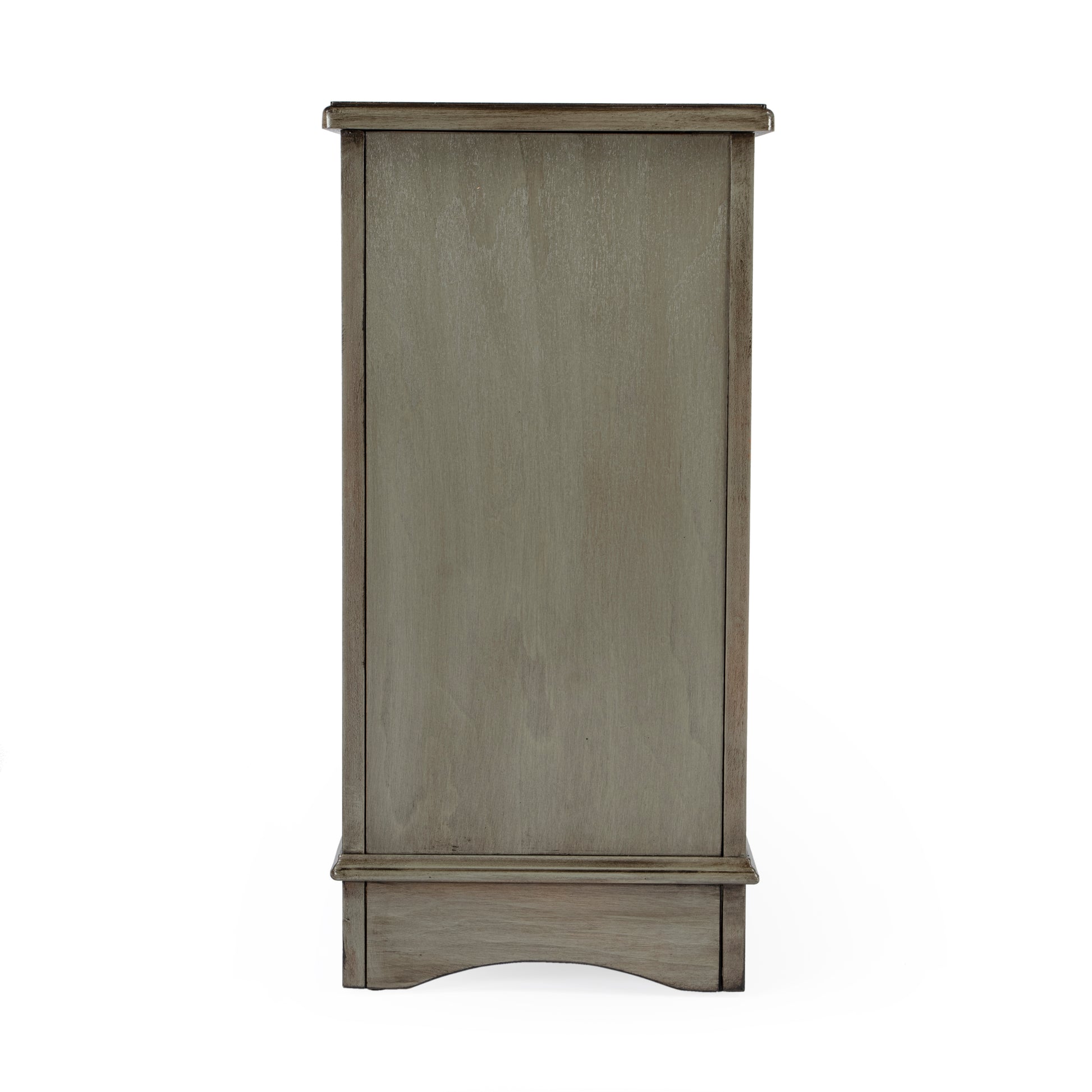 Butler Specialty Company Harling 12 in. W Rectangular Wood 1 Door-1 Shelf Side Table with Pull-Out Tray, Gray