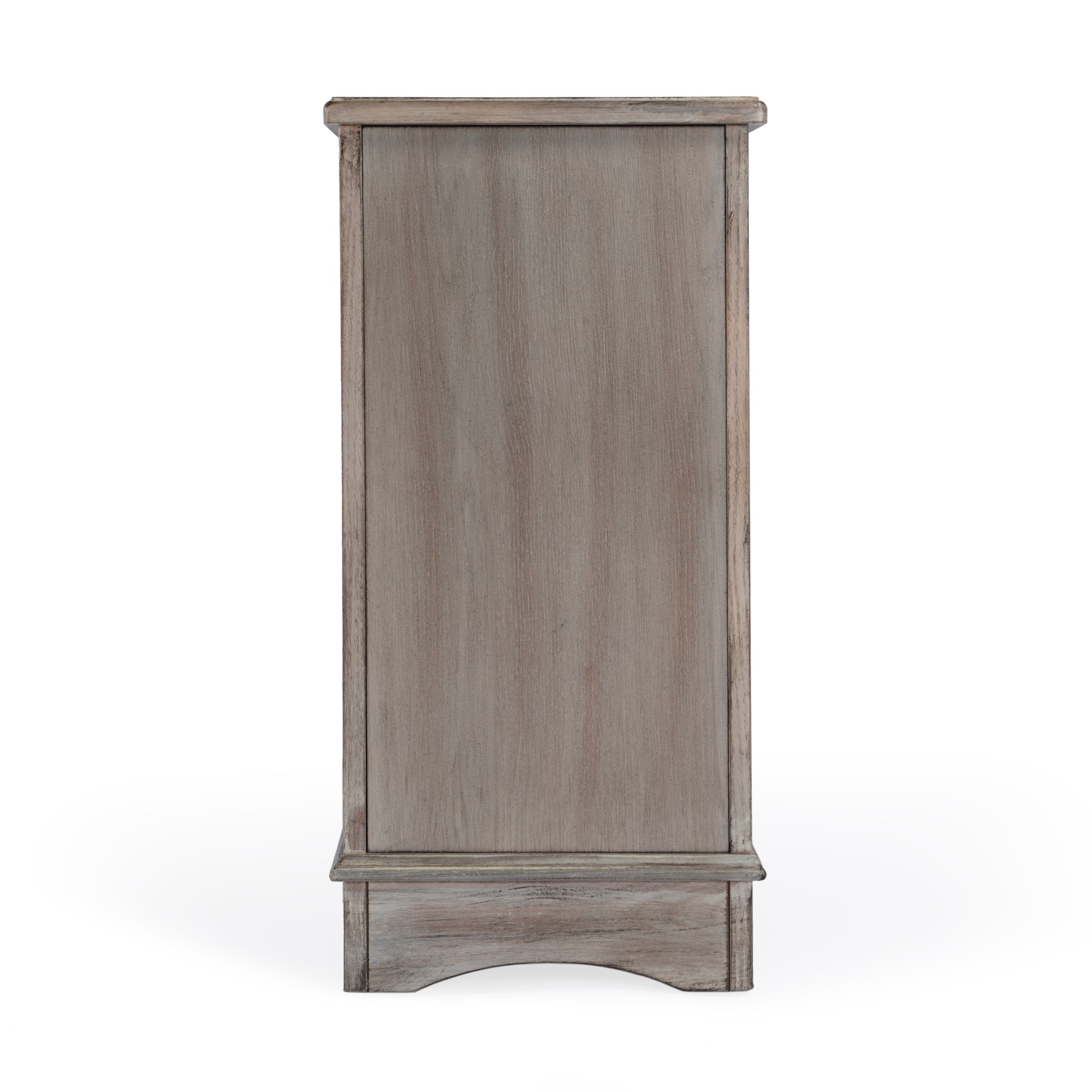 Butler Specialty Company Harling 12 in. W Rectangular Wood 1 Door-1 Shelf Side Table with Pull-Out Tray, Gray