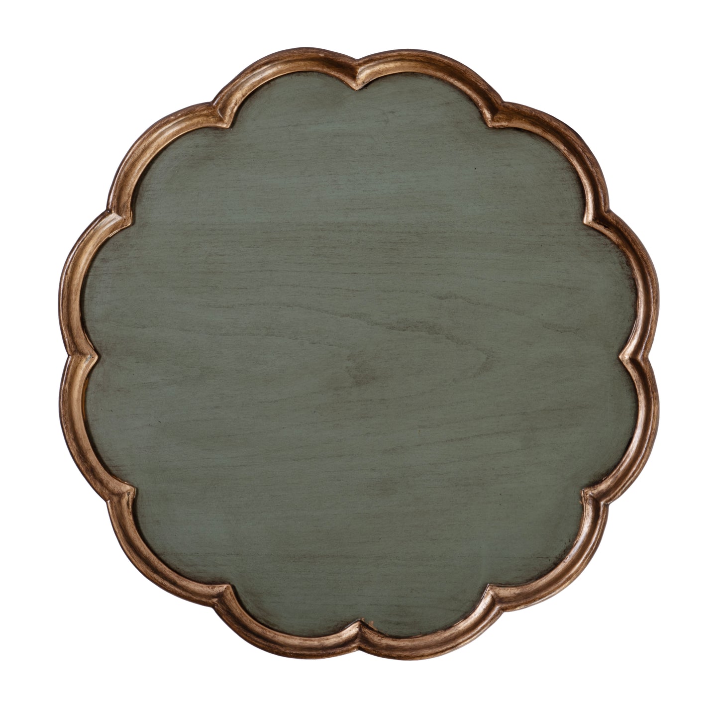 Butler Specialty Company Dansby 20 in. W Round Wood Scalloped Edge Pedestal Side Table, Pastel Green