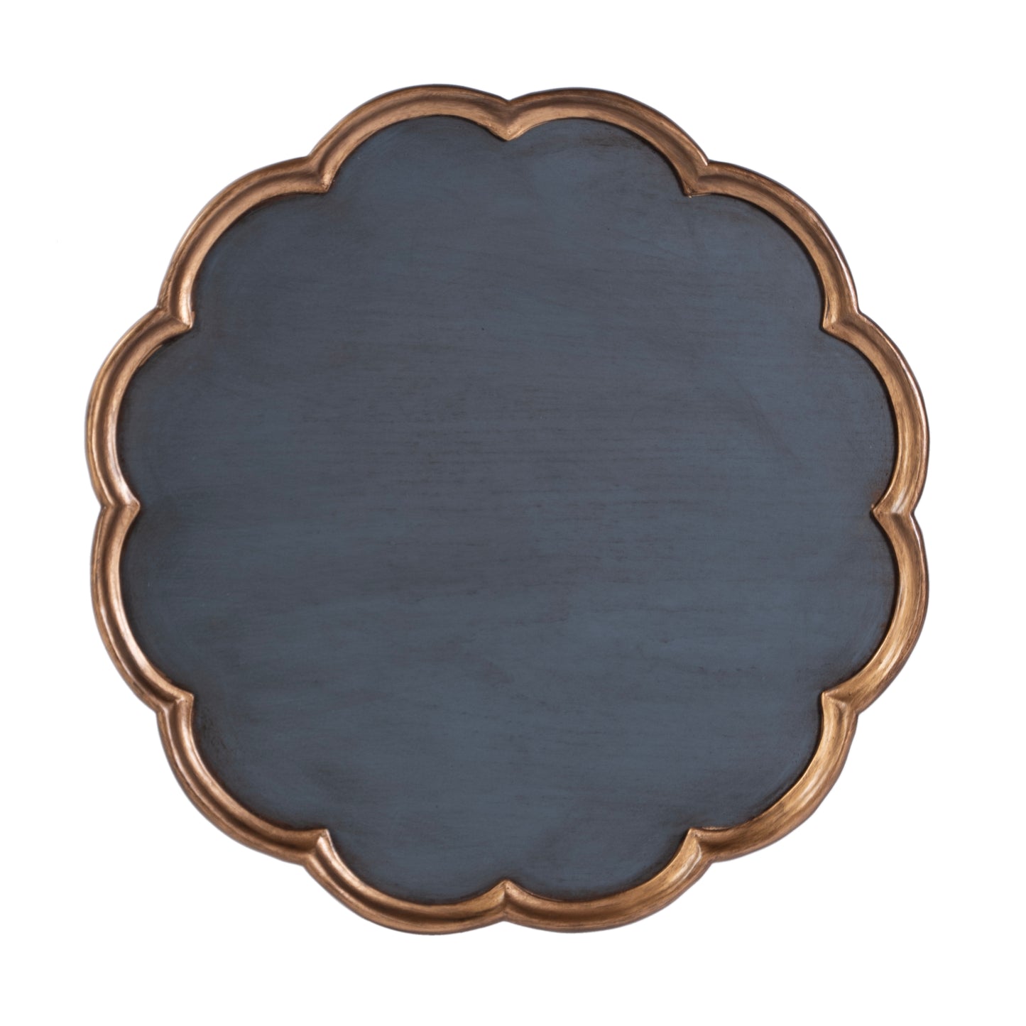 Butler Specialty Company Dansby 20 in. W Round Wood Scalloped Edge Pedestal Side Table, Pastel Blue