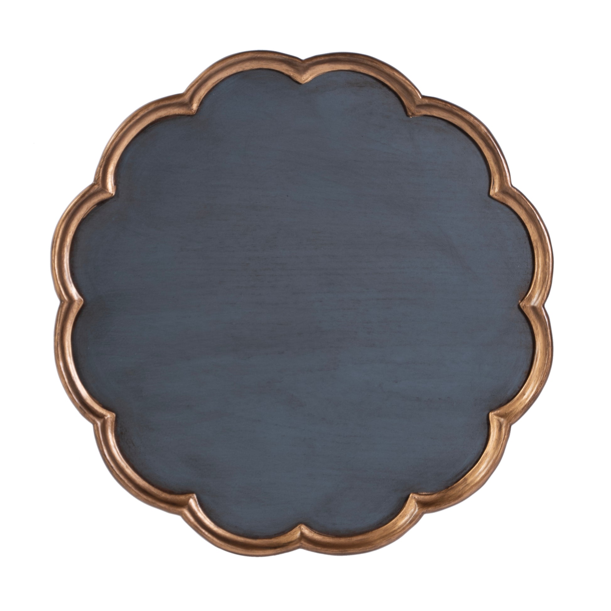 Butler Specialty Company Dansby 20 in. W Round Wood Scalloped Edge Pedestal Side Table, Pastel Blue