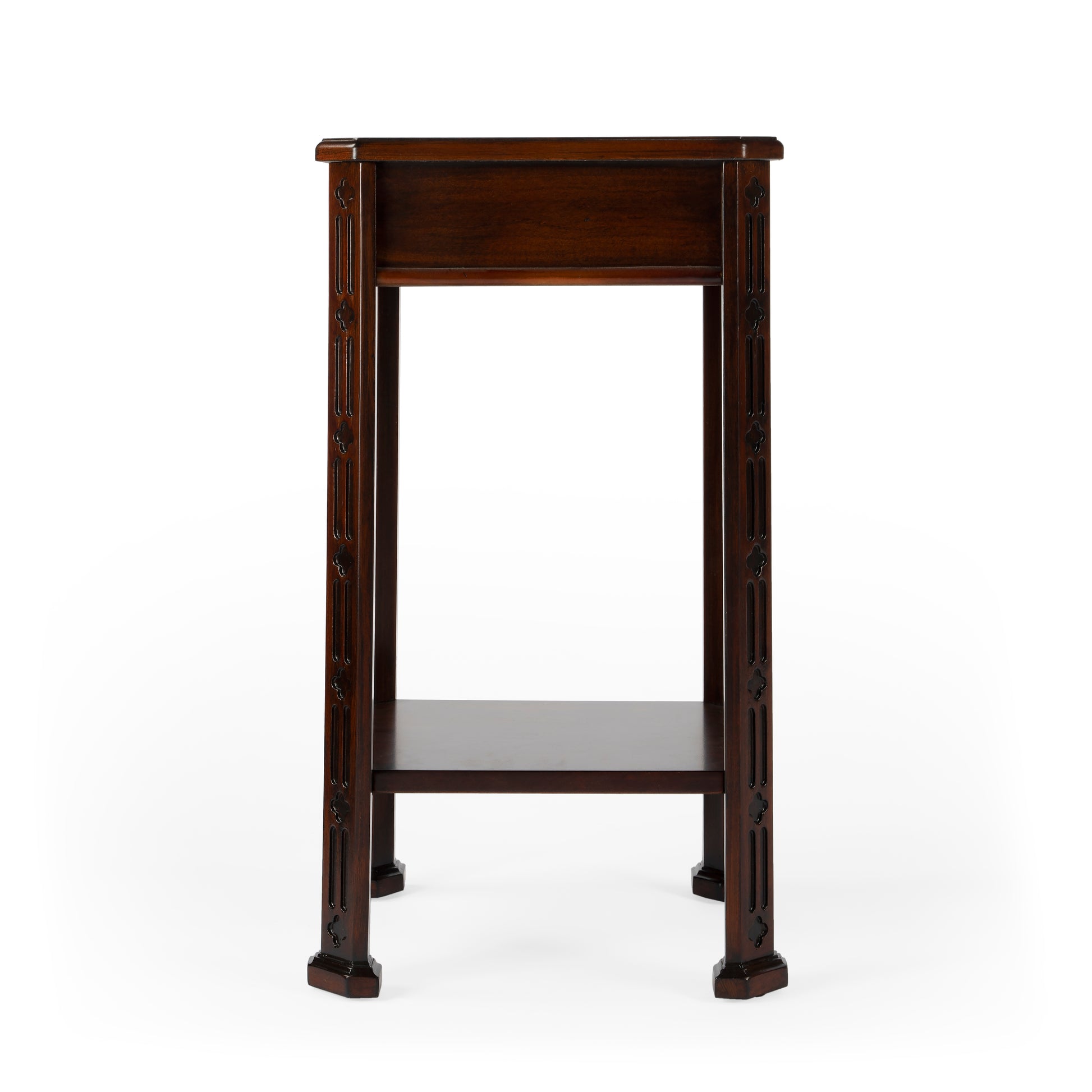 Butler Specialty Company Moyer 15 in. W Square Wood 1 Drawer Side Table with Lower Open Shelf, Dark Brown