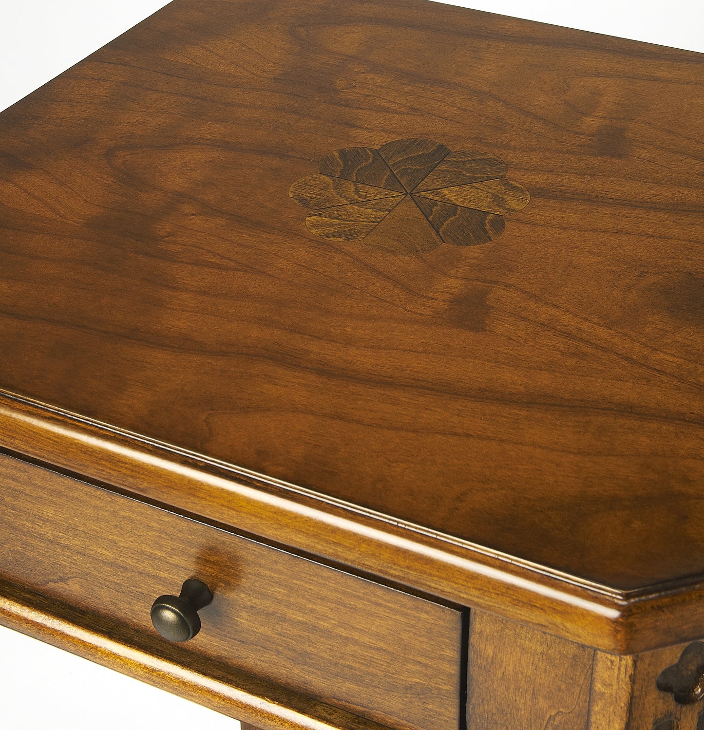 Butler Specialty Company Moyer 15 in. W Square Wood 1 Drawer Side Table with Lower Open Shelf, Medium Brown