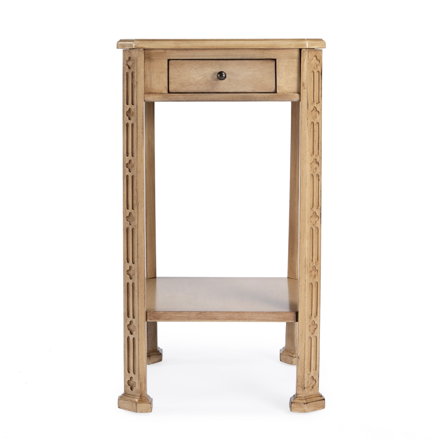 Butler Specialty Company Moyer 15 in. W Square Wood 1 Drawer Side Table with Lower Open Shelf, Beige