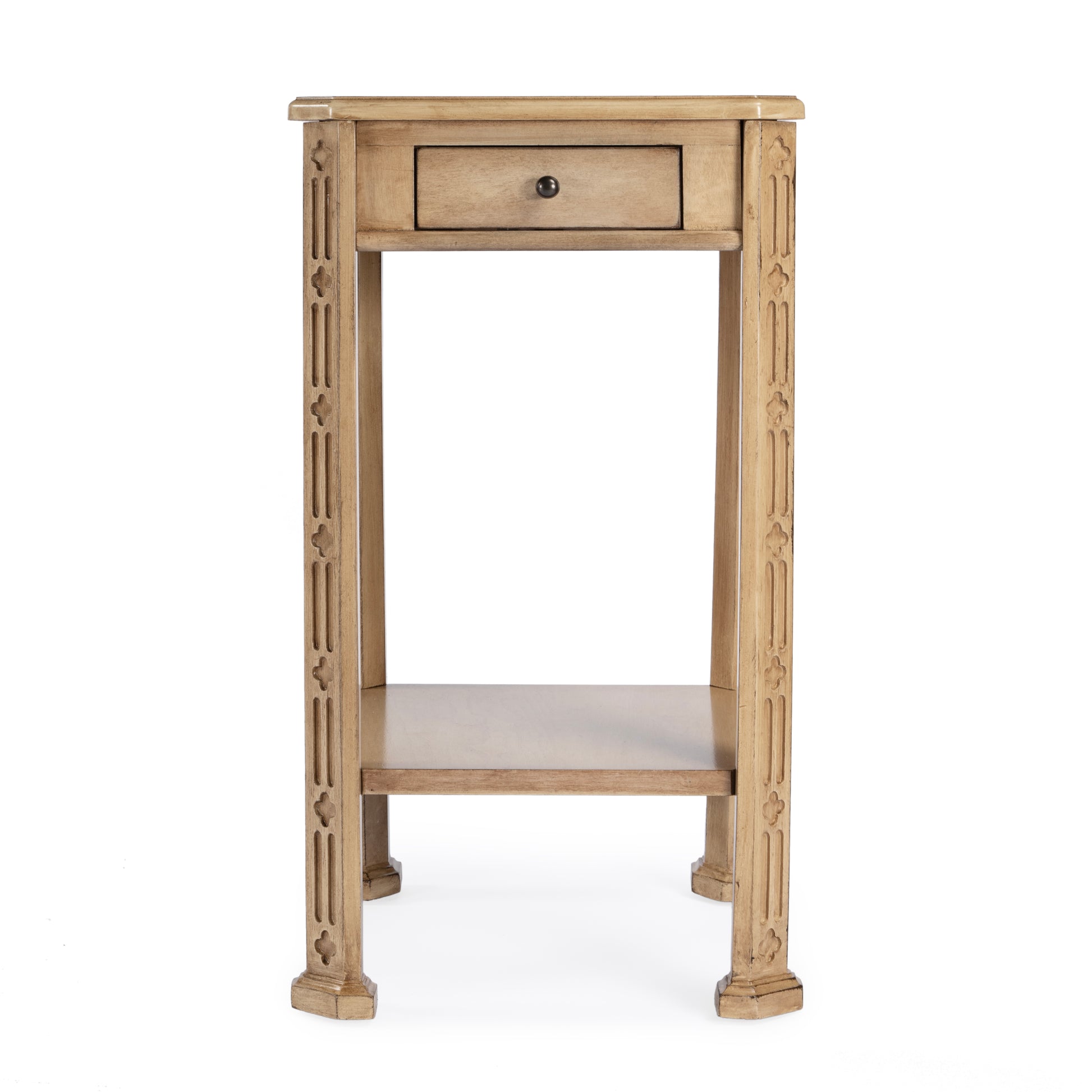 Butler Specialty Company Moyer 15 in. W Square Wood 1 Drawer Side Table with Lower Open Shelf, Beige