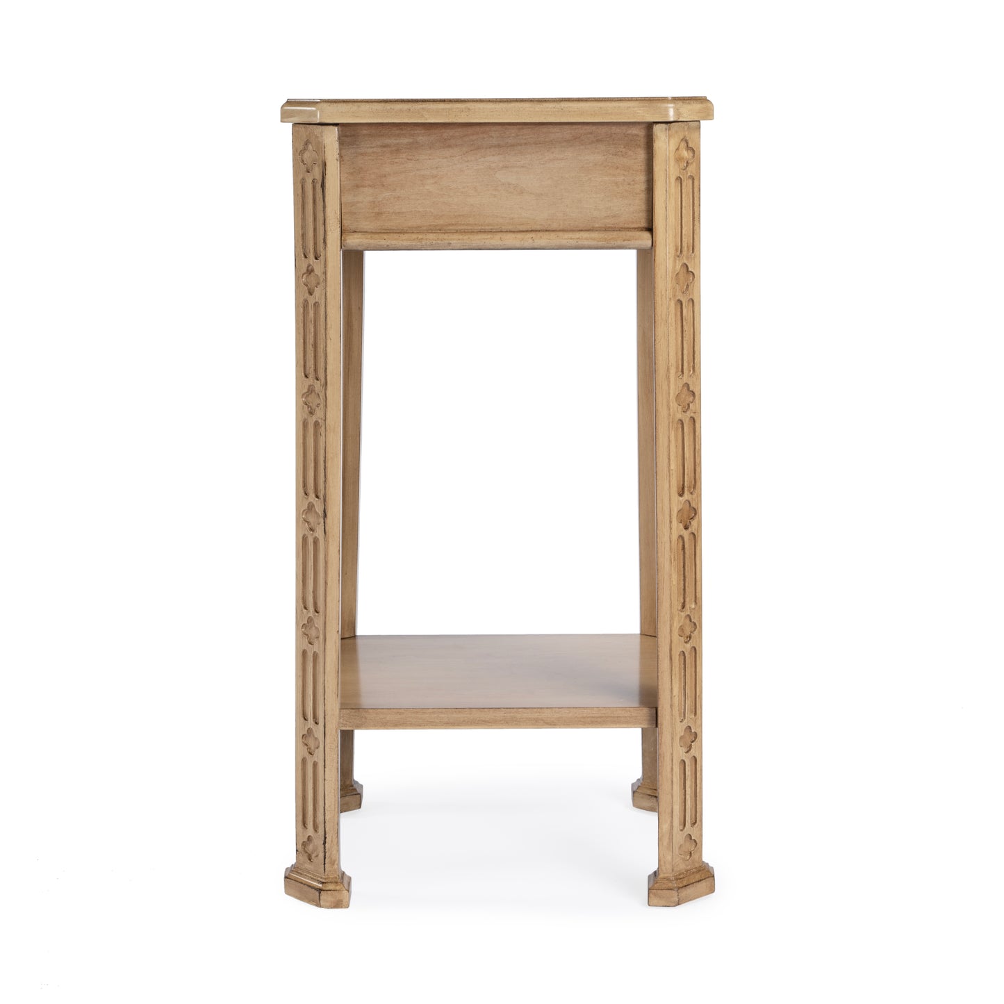 Butler Specialty Company Moyer 15 in. W Square Wood 1 Drawer Side Table with Lower Open Shelf, Beige