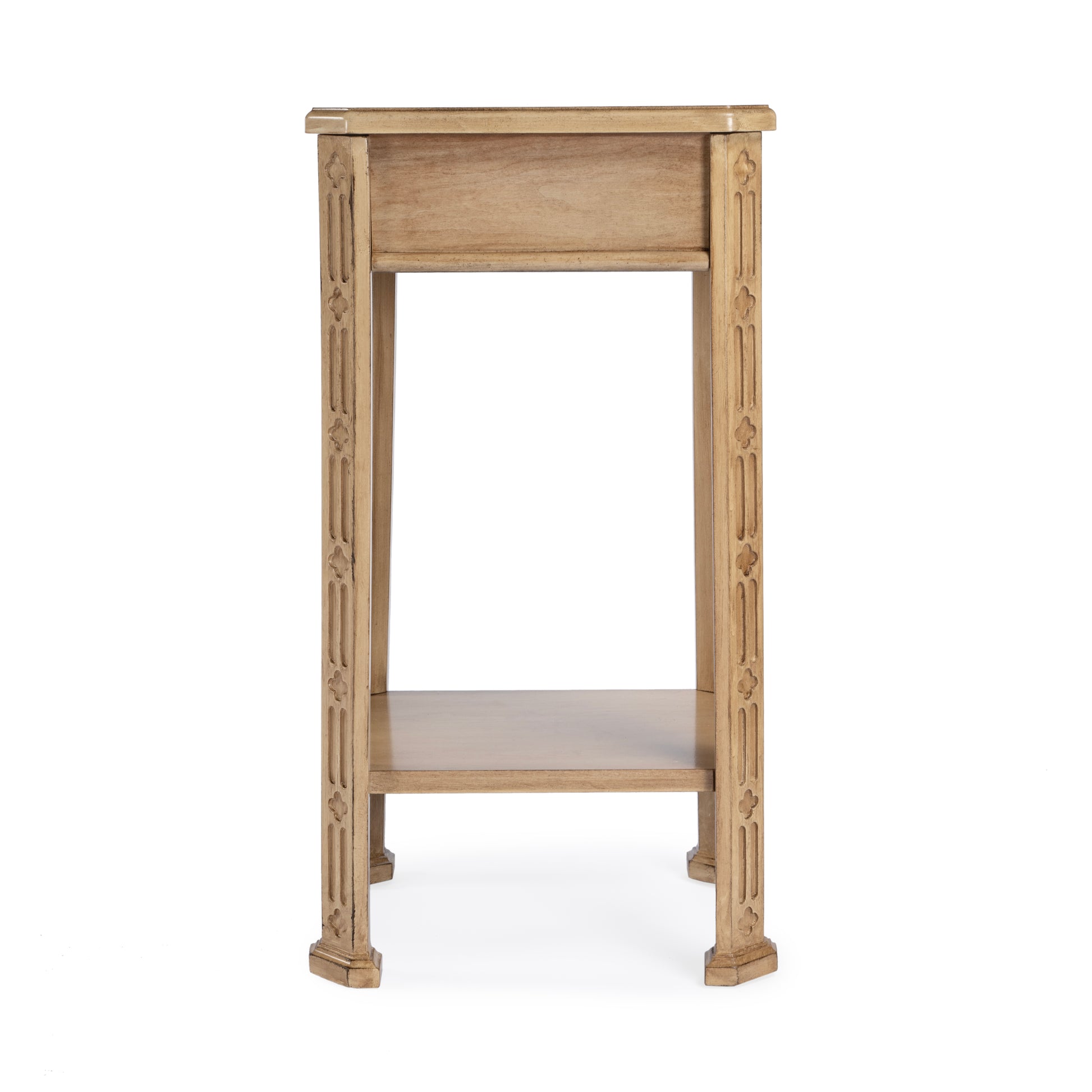Butler Specialty Company Moyer 15 in. W Square Wood 1 Drawer Side Table with Lower Open Shelf, Beige