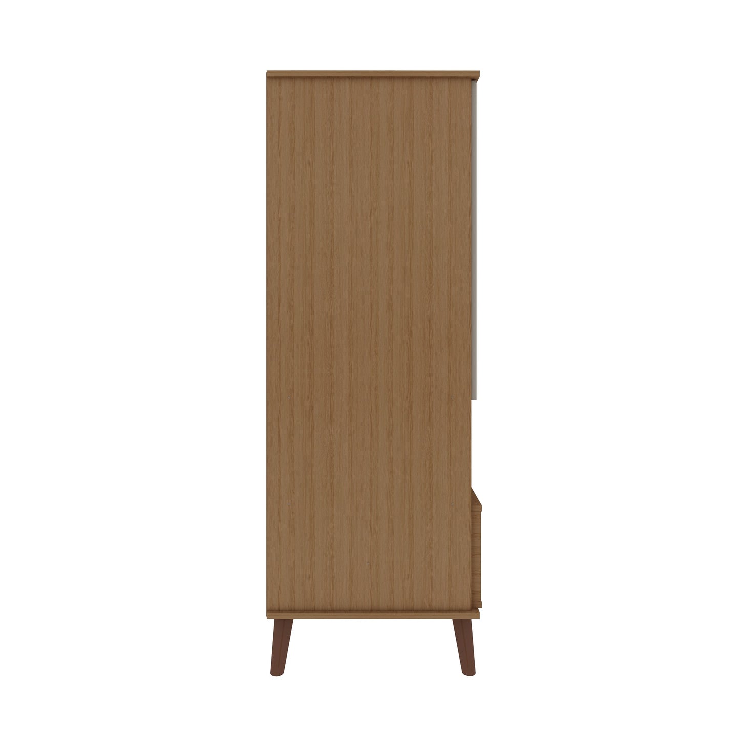 Manhattan Comfort Hampton 26.77 Display Cabinet 6 Shelves and Solid Wood Legs in Off White and Maple Cream 14PMC11