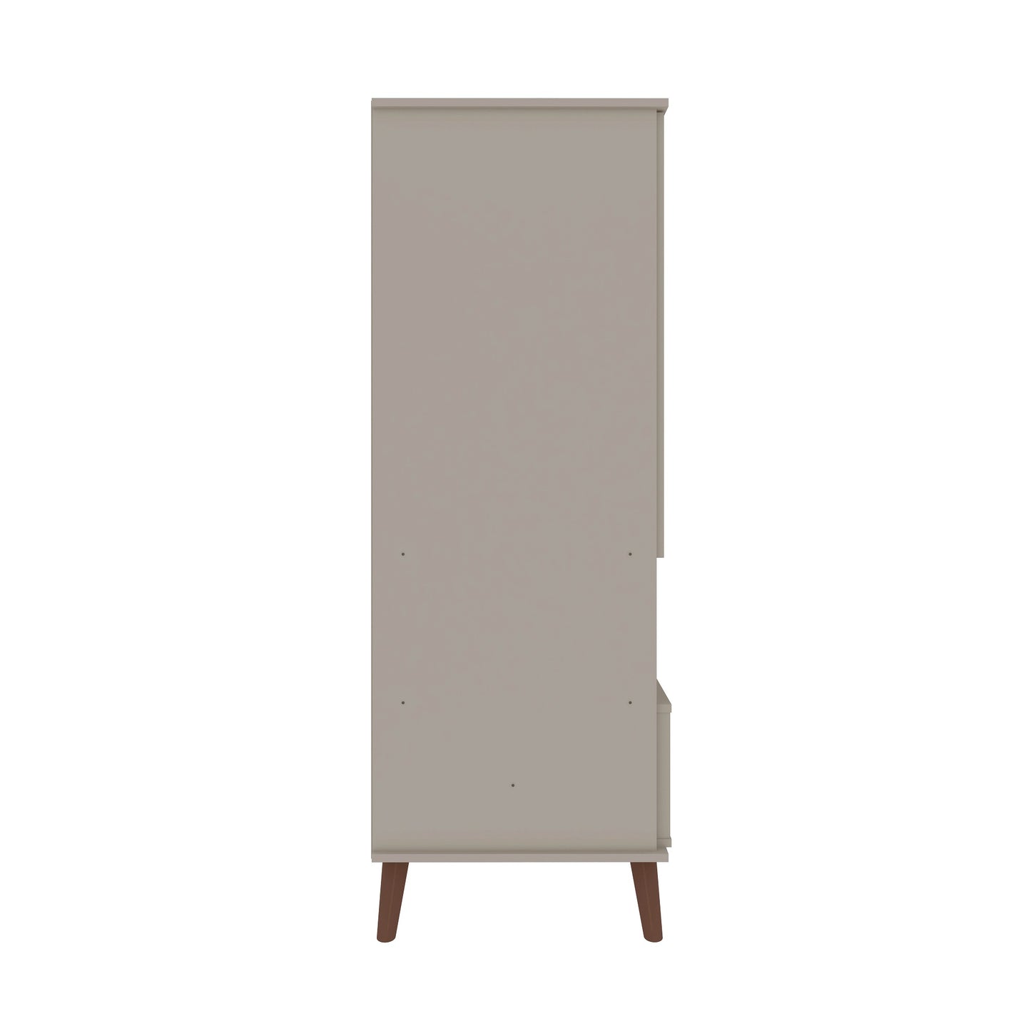 Manhattan Comfort Hampton 26.77 Display Cabinet 6 Shelves and Solid Wood Legs in Off White 14PMC6