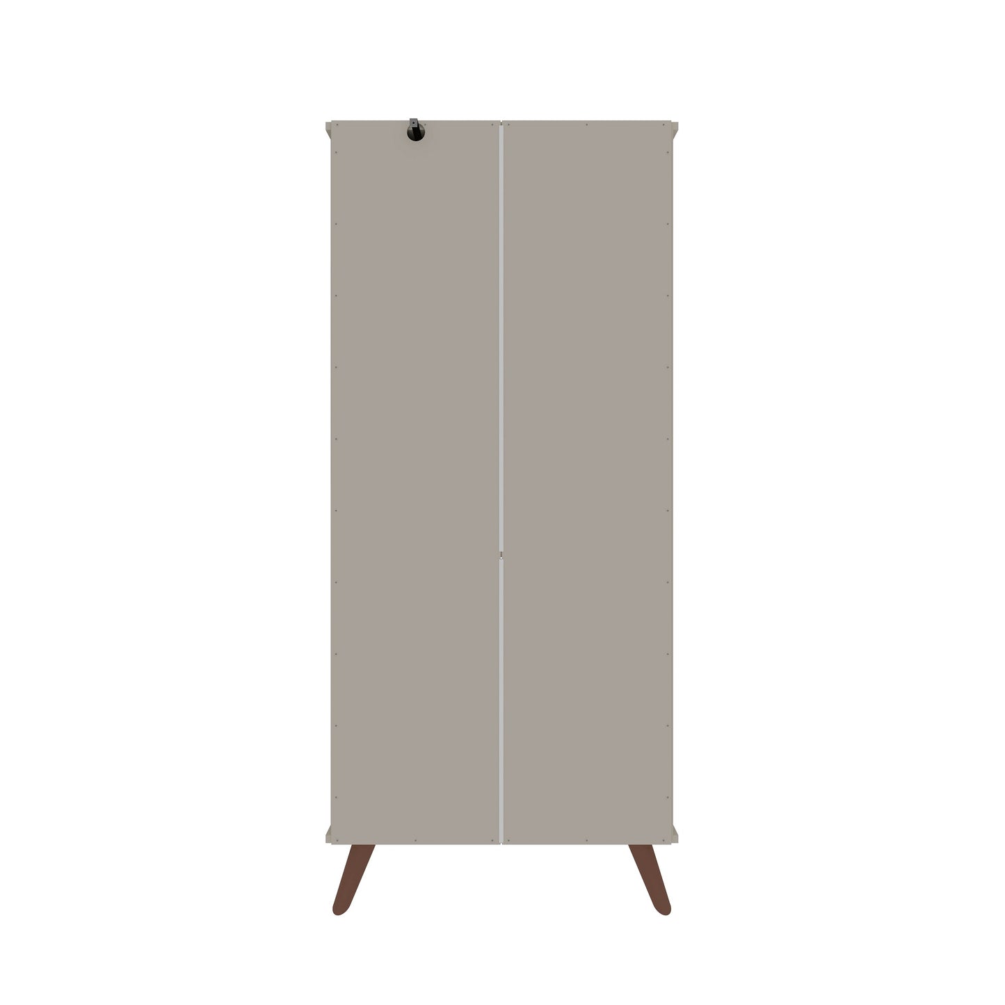 Manhattan Comfort Hampton 26.77 Display Cabinet 6 Shelves and Solid Wood Legs in Off White 14PMC6