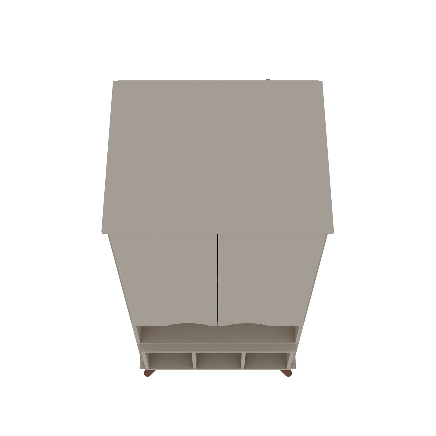 Manhattan Comfort Hampton 26.77 Display Cabinet 6 Shelves and Solid Wood Legs in Off White 14PMC6