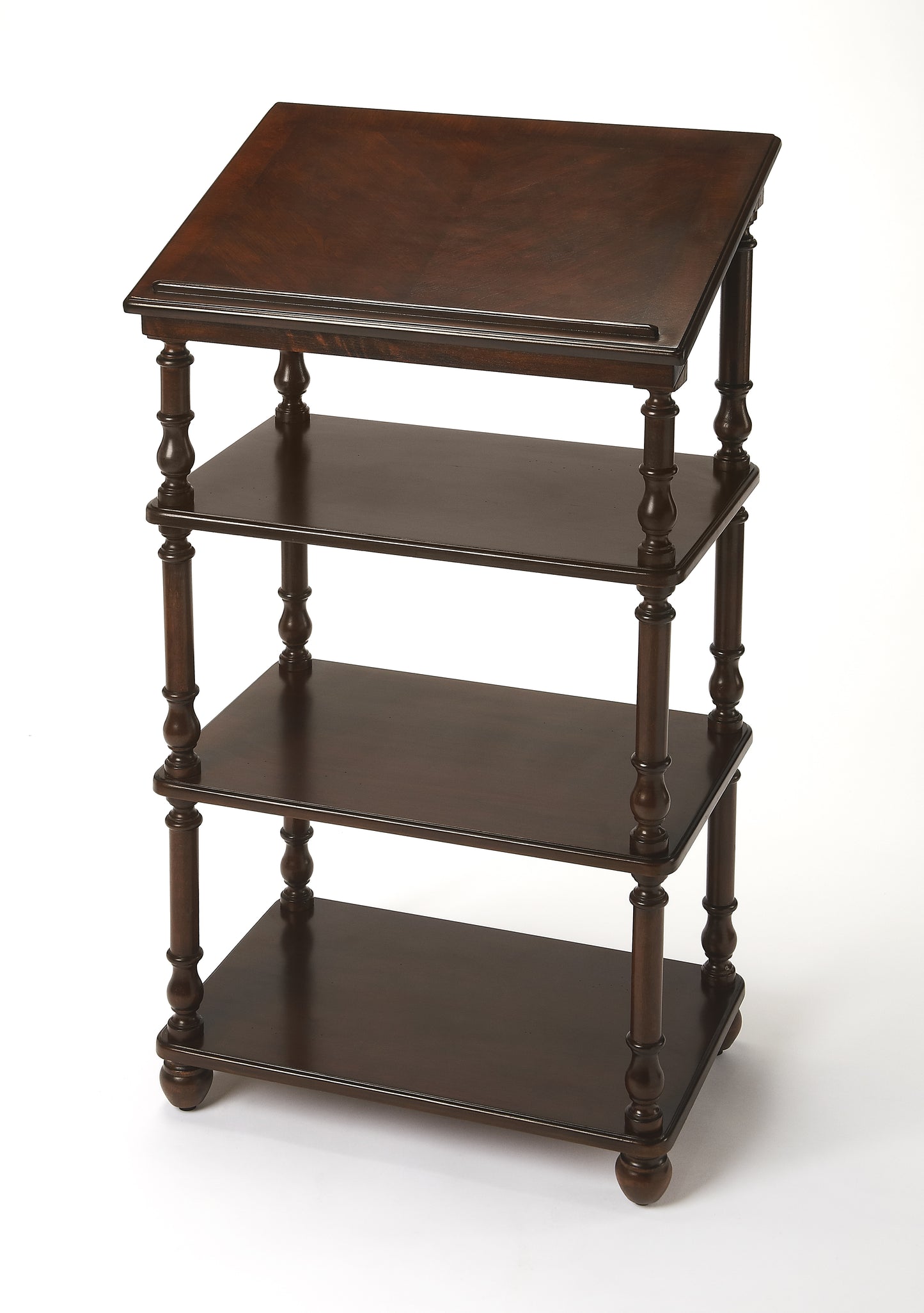 Butler Specialty Company Alden 24 in. W x 46 in. H 3-Tier Library Stand/Podium, Dark Brown