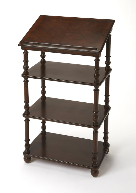 Butler Specialty Company Alden 24 in. W x 46 in. H 3-Tier Library Stand/Podium, Dark Brown