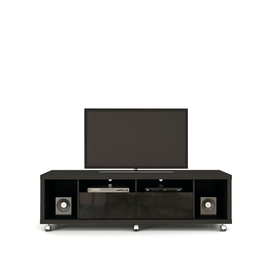 Manhattan Comfort Cabrini TV Stand 1.8 in Black Gloss and Black Matte 15413