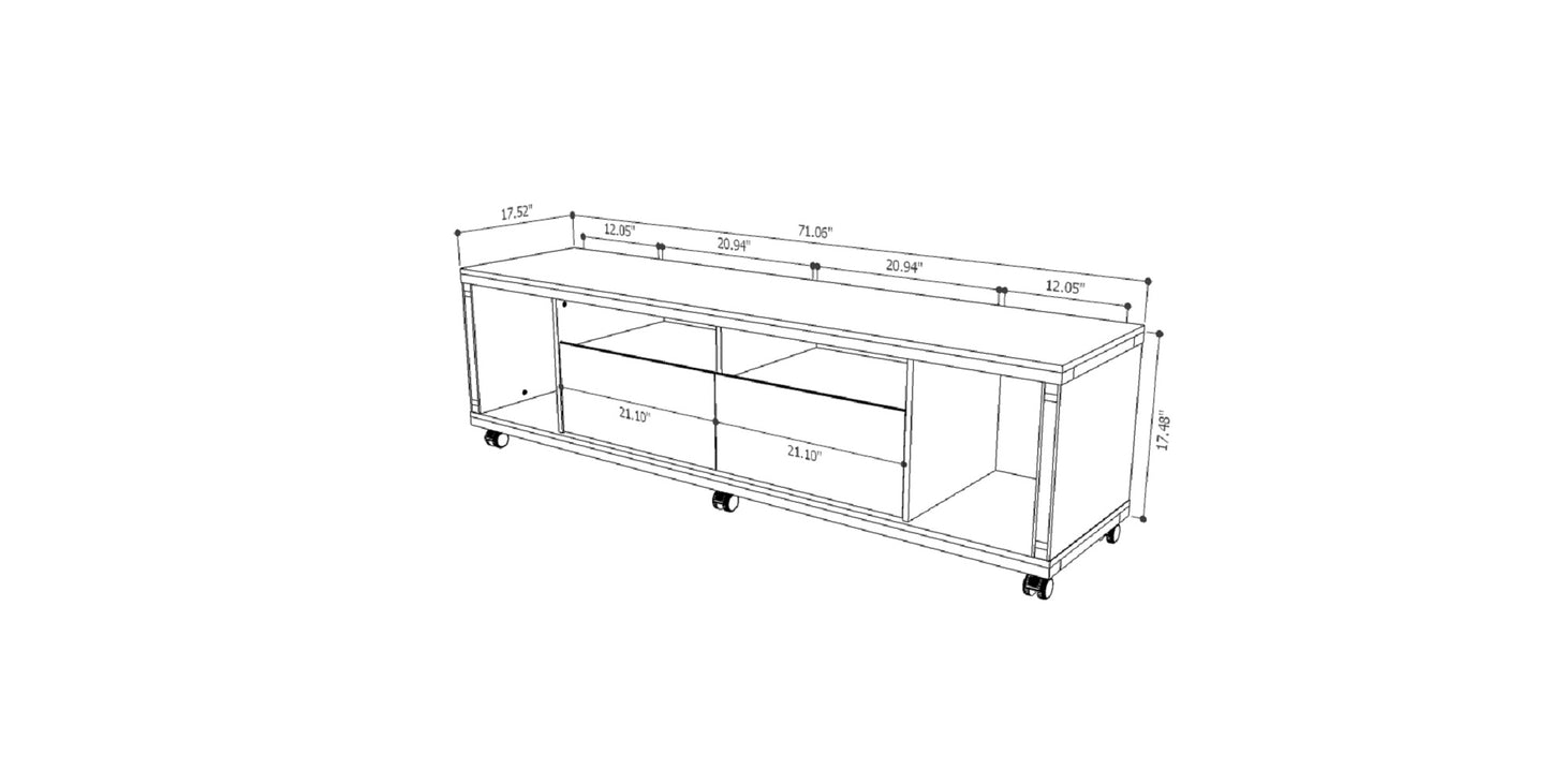Manhattan Comfort Cabrini TV Stand 1.8 in Black Gloss and Black Matte 15413