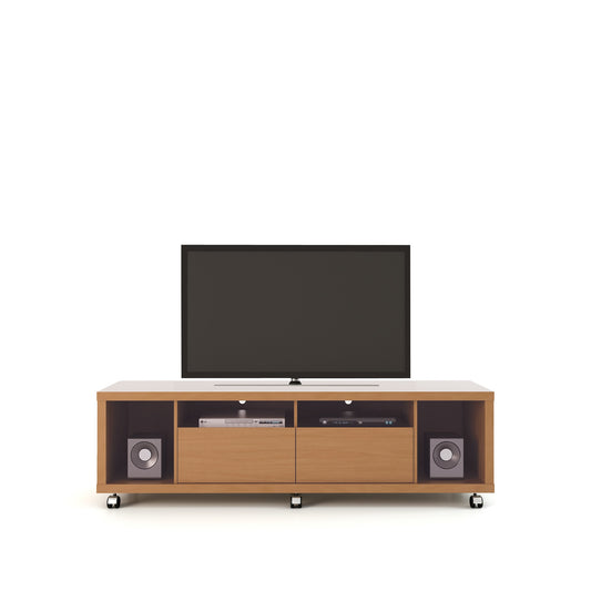 Manhattan Comfort Cabrini TV Stand 1.8 in Maple Cream and Black Gloss