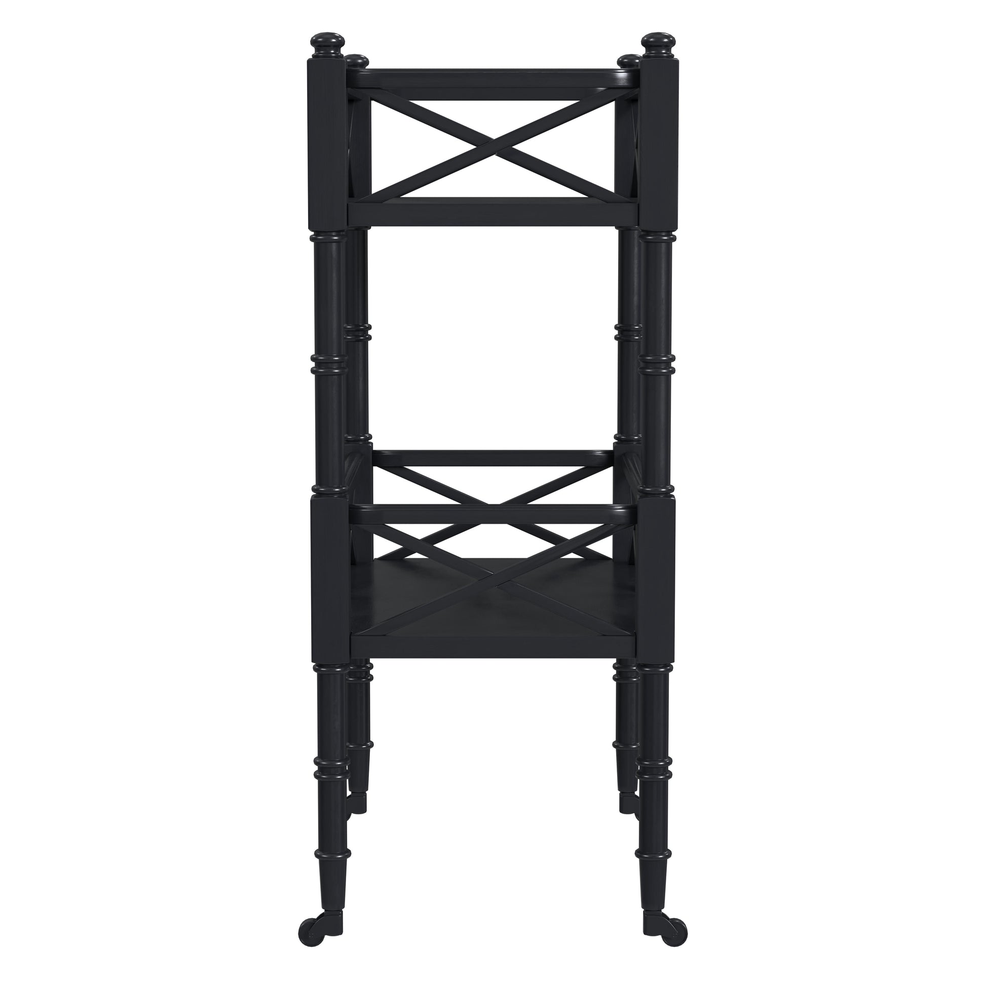 Butler Specialty Company Foster19 in. W Rectangular Wood 2 Tier Bar Cart on Casters, Black
