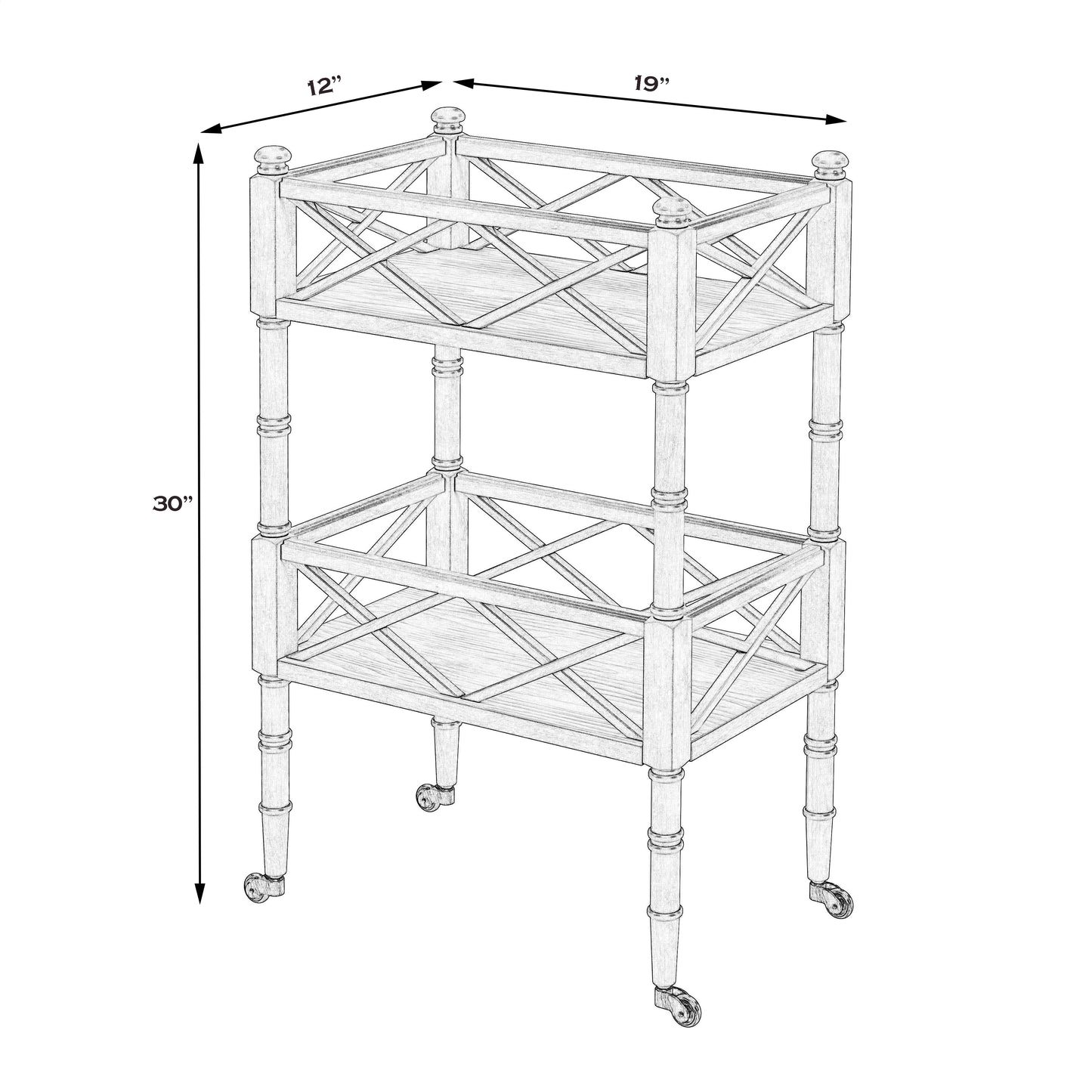 Foster 2 Tier Bar Cart in Gray 1565418