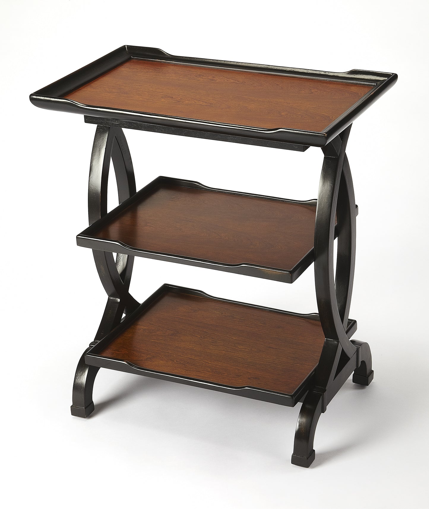 Butler Specialty Company Kimiko 26 in. W Rectangular Wood 3 Tier Side/Accent Table, Dark Brown