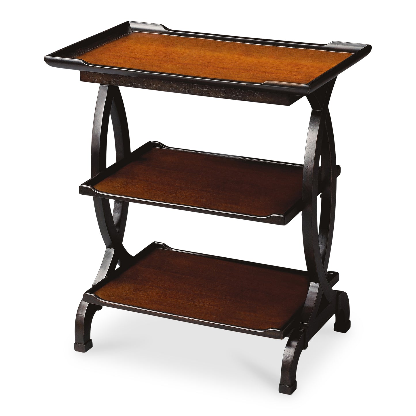 Butler Specialty Company Kimiko 26 in. W Rectangular Wood 3 Tier Side/Accent Table, Dark Brown