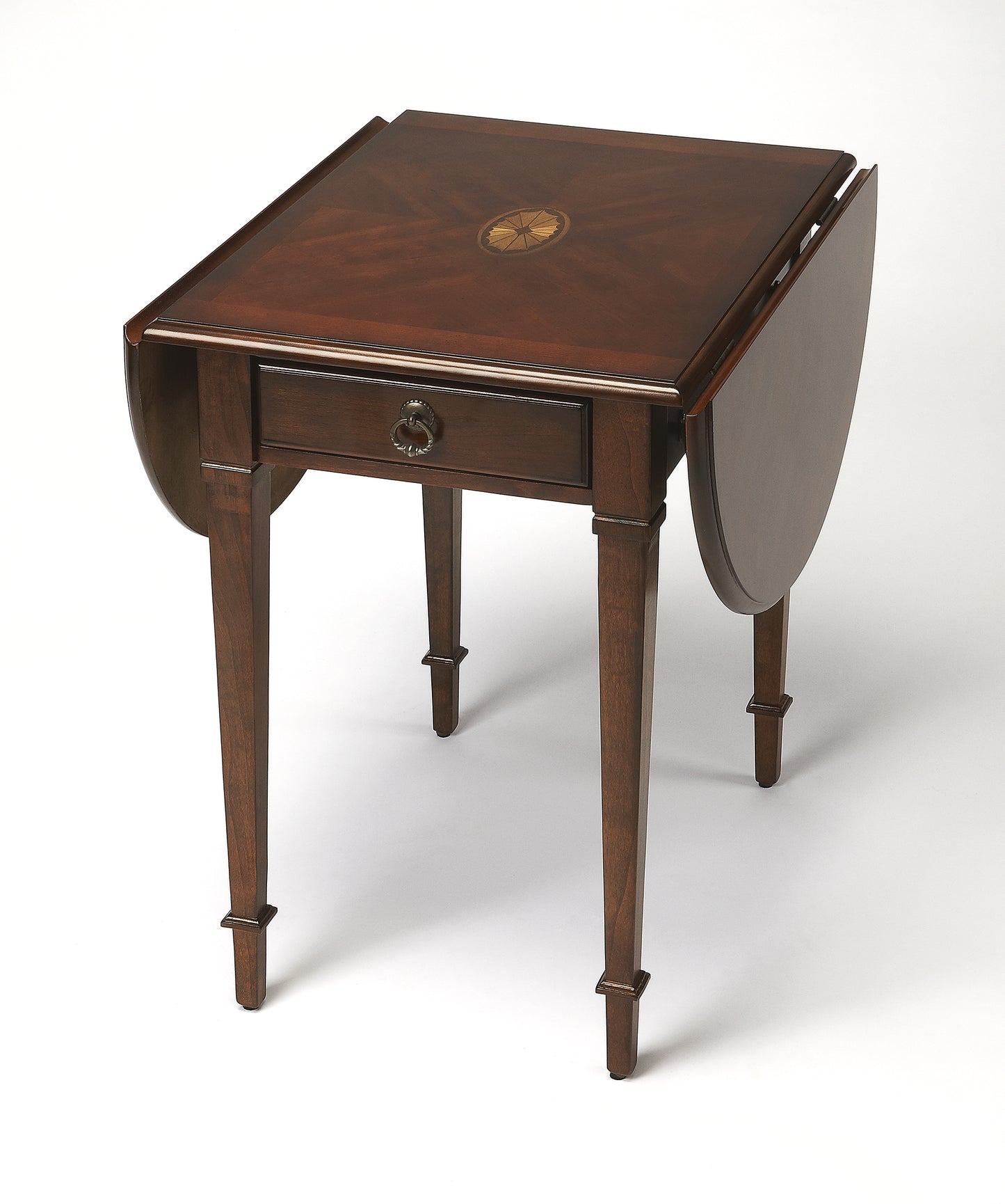 Butler Specialty Company Glenview 19 in. W Rectangular Wood Pembroke Drop Leaf 1 Drawer Side Table, Dark Brown