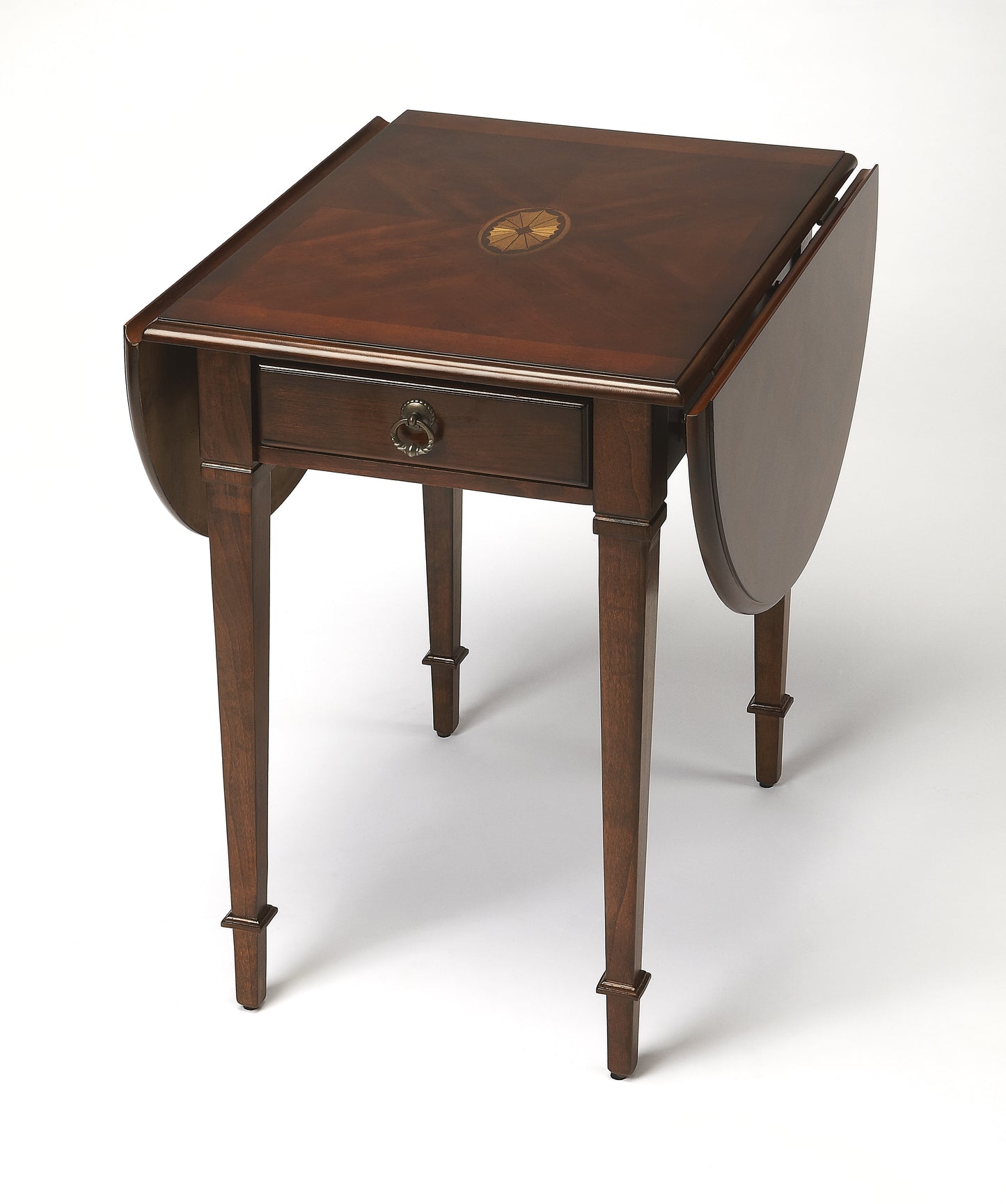 Butler Specialty Company Glenview 19 in. W Rectangular Wood Pembroke Drop Leaf 1 Drawer Side Table, Dark Brown