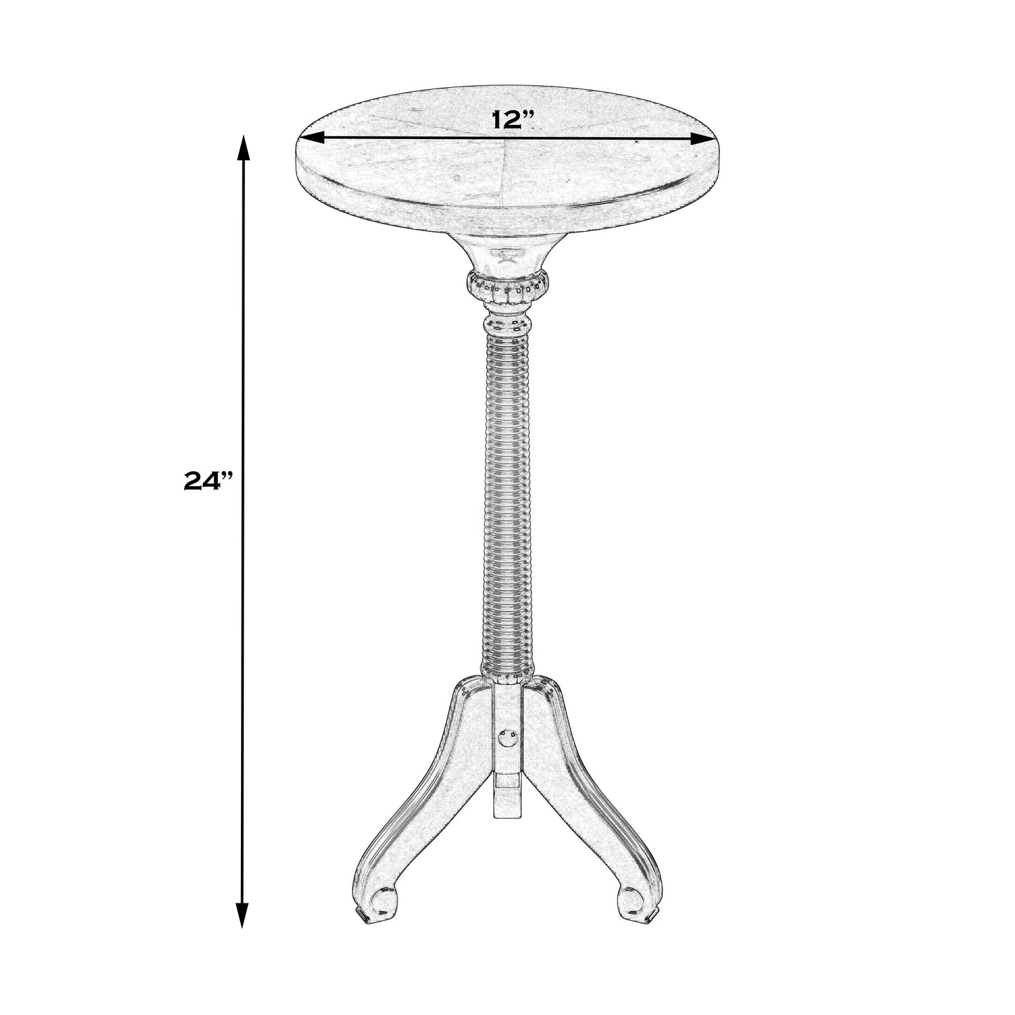 Florence Pedestal Side Table in Beige 1583424