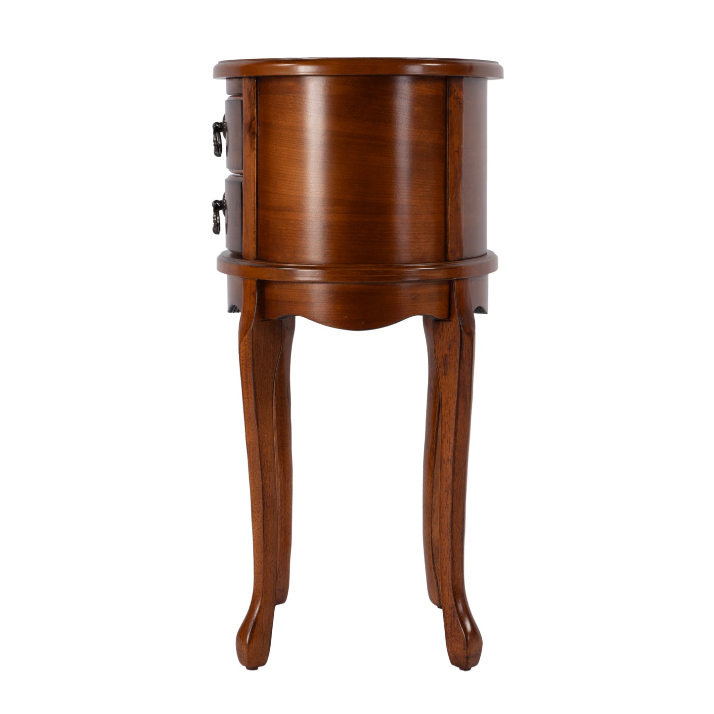 Butler Specialty Company Whitley 18 in. W Oval Wood Traditional 2 Drawer Side Table, Medium Brown