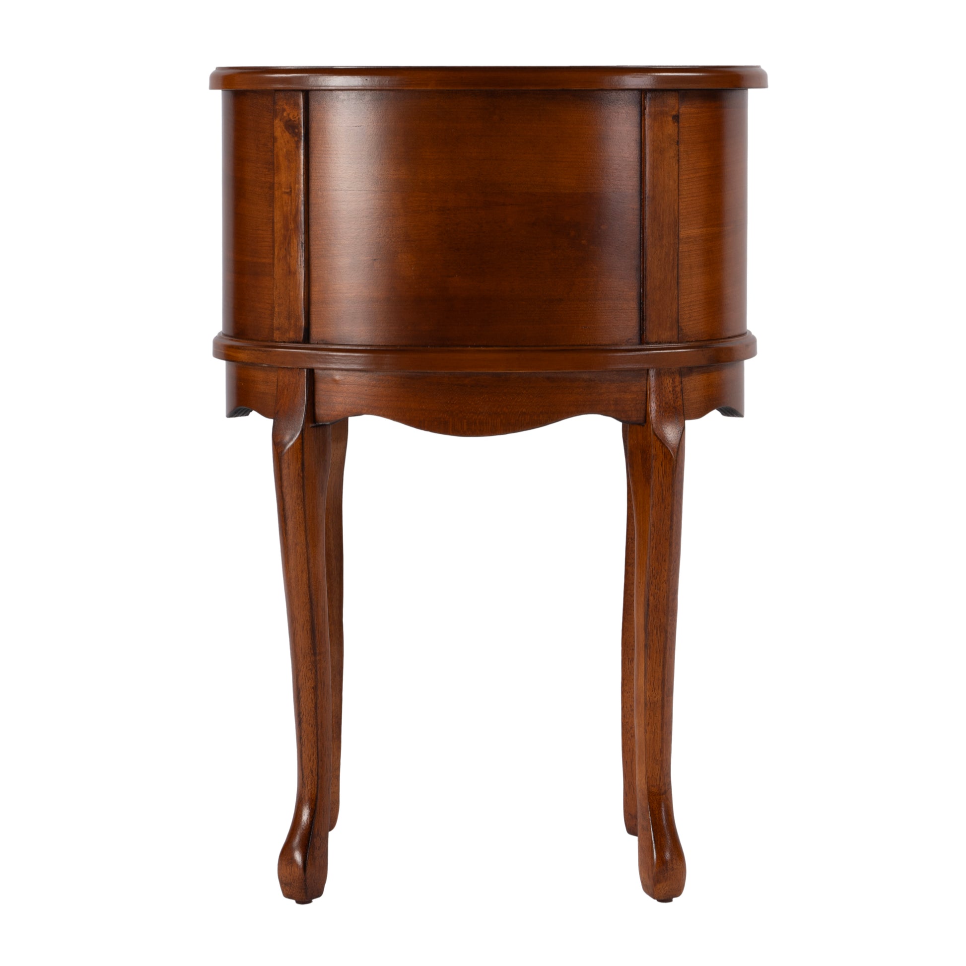 Butler Specialty Company Whitley 18 in. W Oval Wood Traditional 2 Drawer Side Table, Medium Brown