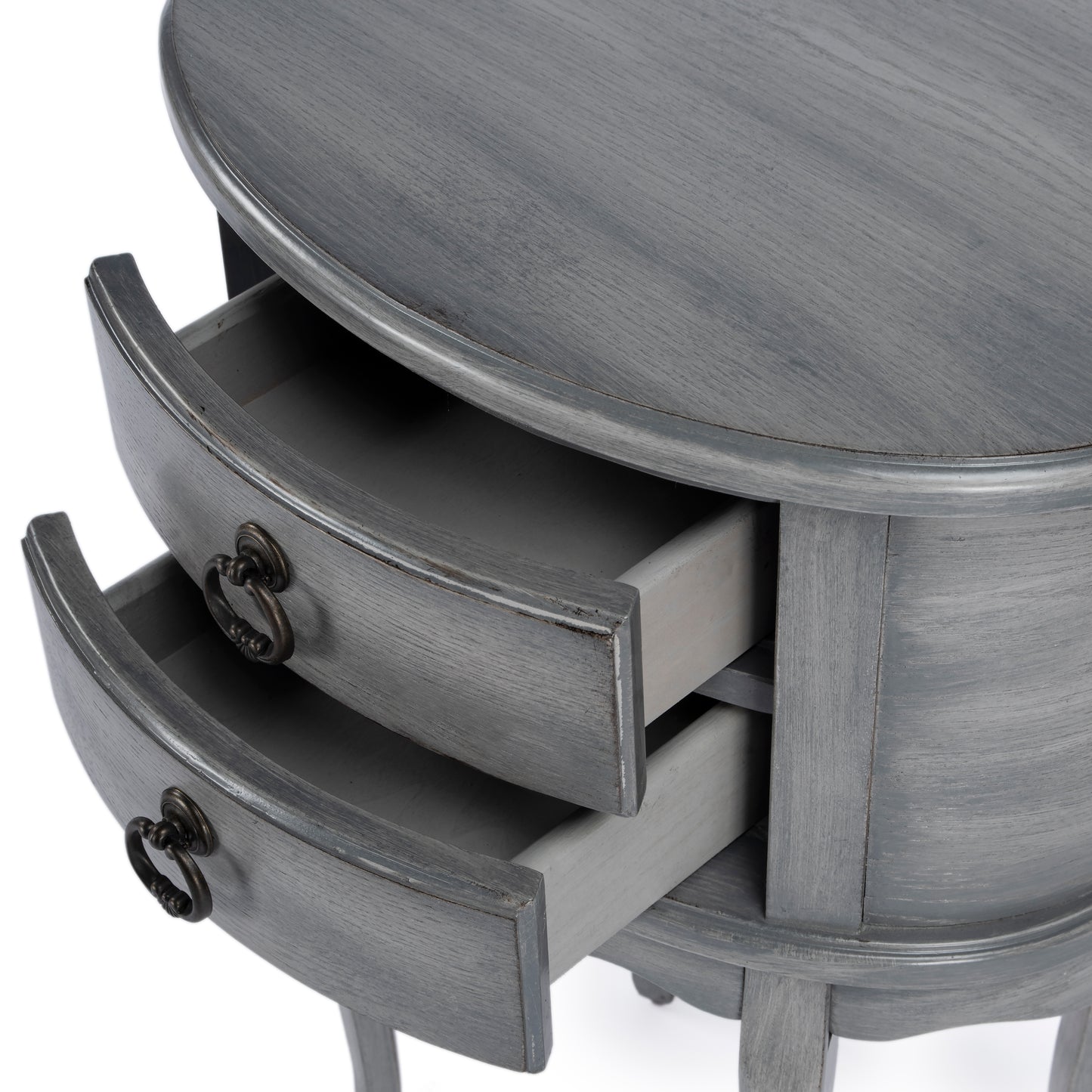 Whitley Oval Side Table in Gray 1589418