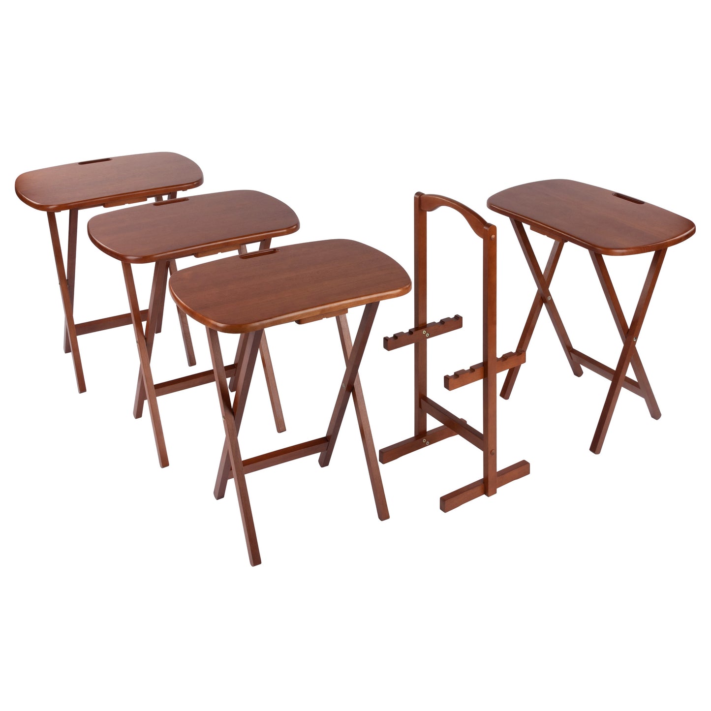 Lucca 5-pc Snack Table Set, Teak