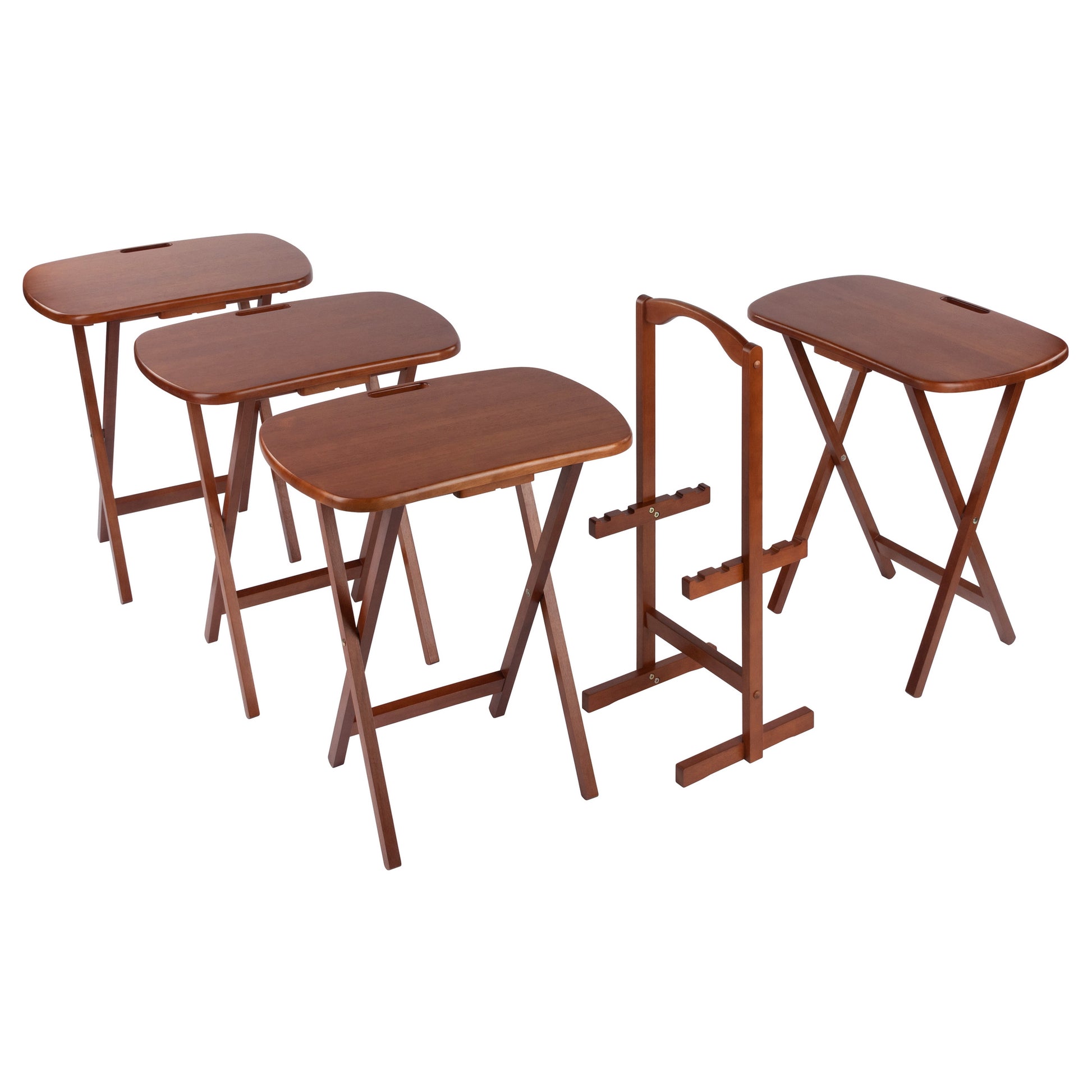 Lucca 5-pc Snack Table Set, Teak