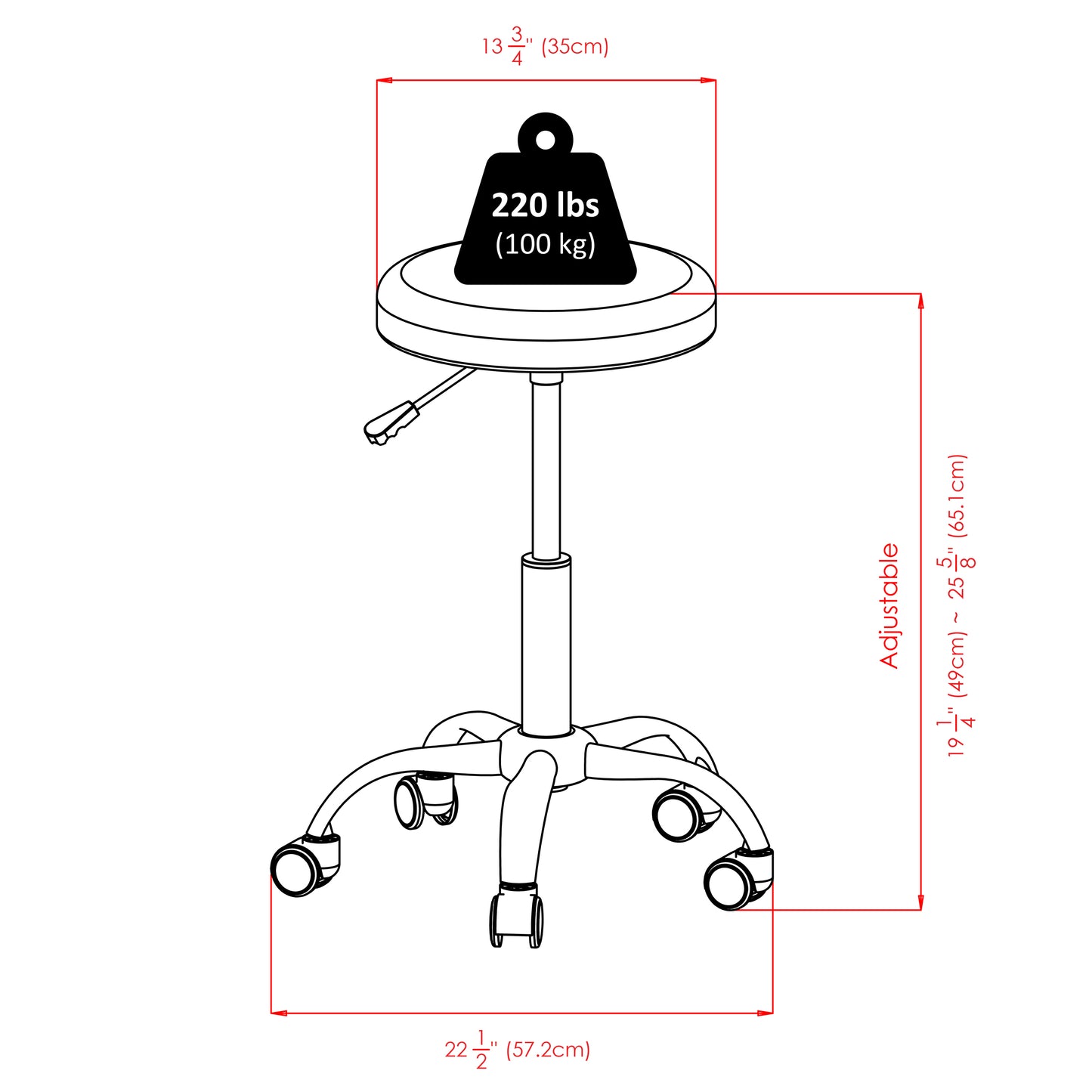 Clyde Adjustable Cushion Seat Swivel Stool, Charcoal and Chrome