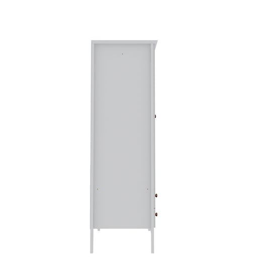 Manhattan Comfort Crown Full Wardrobe with Hanging and 2 Drawers in White 167GMC1