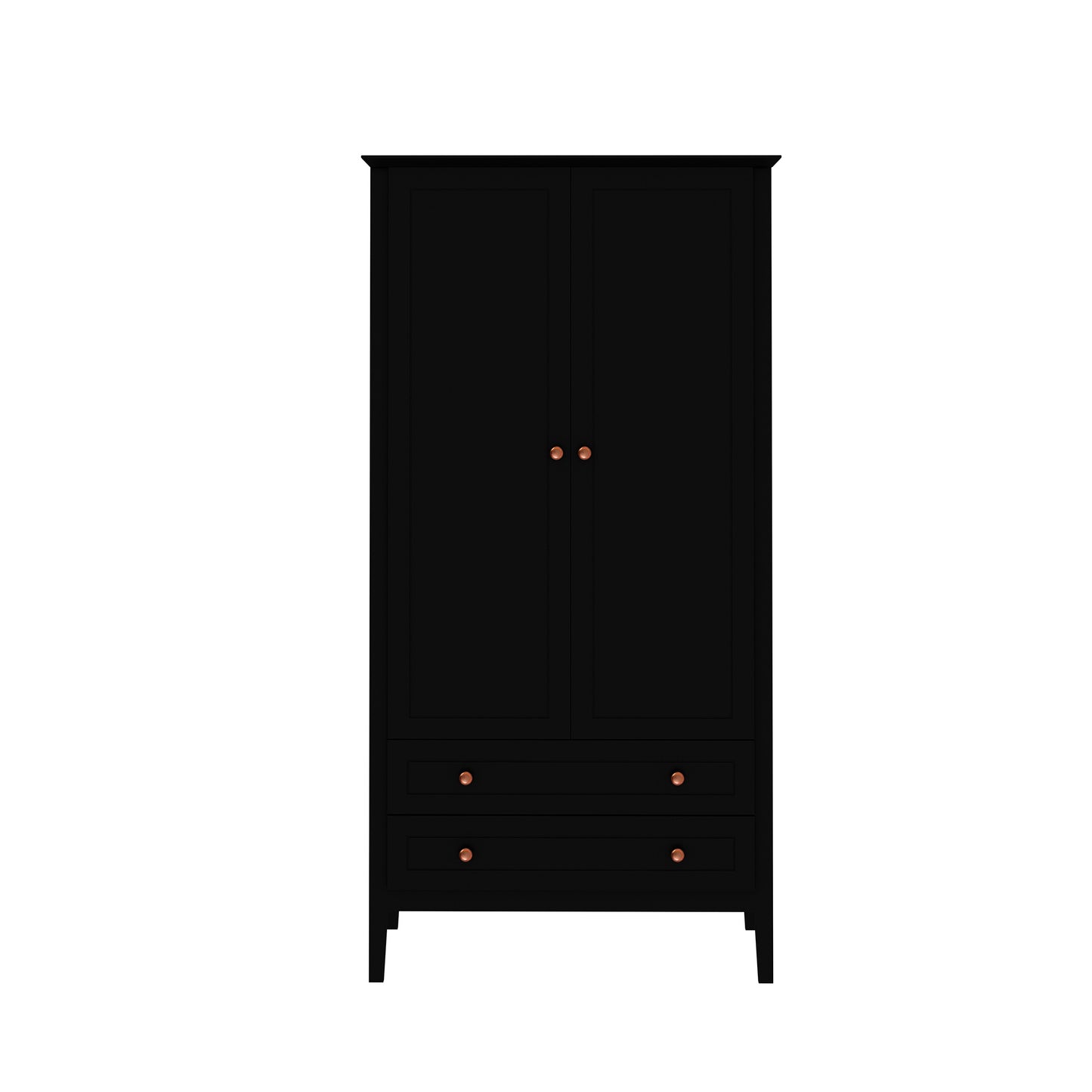 Manhattan Comfort Crown Full Wardrobe with Hanging and 2 Drawers in Black 167GMC2