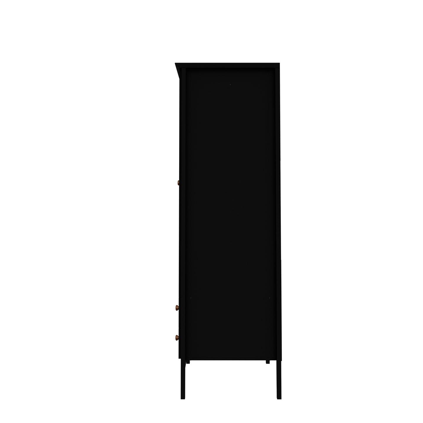Manhattan Comfort Crown Full Wardrobe with Hanging and 2 Drawers in Black 167GMC2