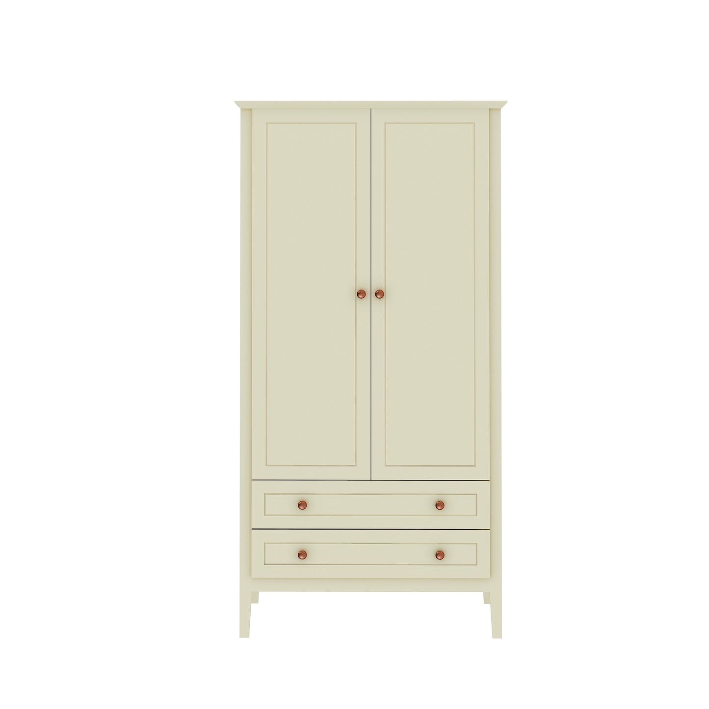 Manhattan Comfort Crown Full Wardrobe with Hanging and 2 Drawers in Off White 167GMC3