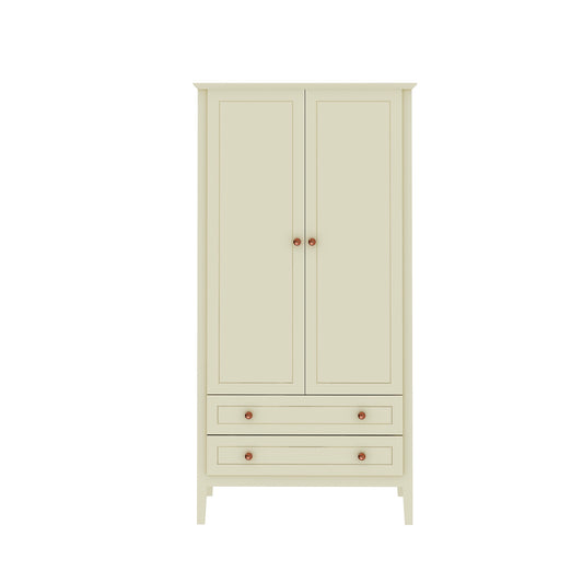 Manhattan Comfort Crown Full Wardrobe with Hanging and 2 Drawers in Off White 167GMC3