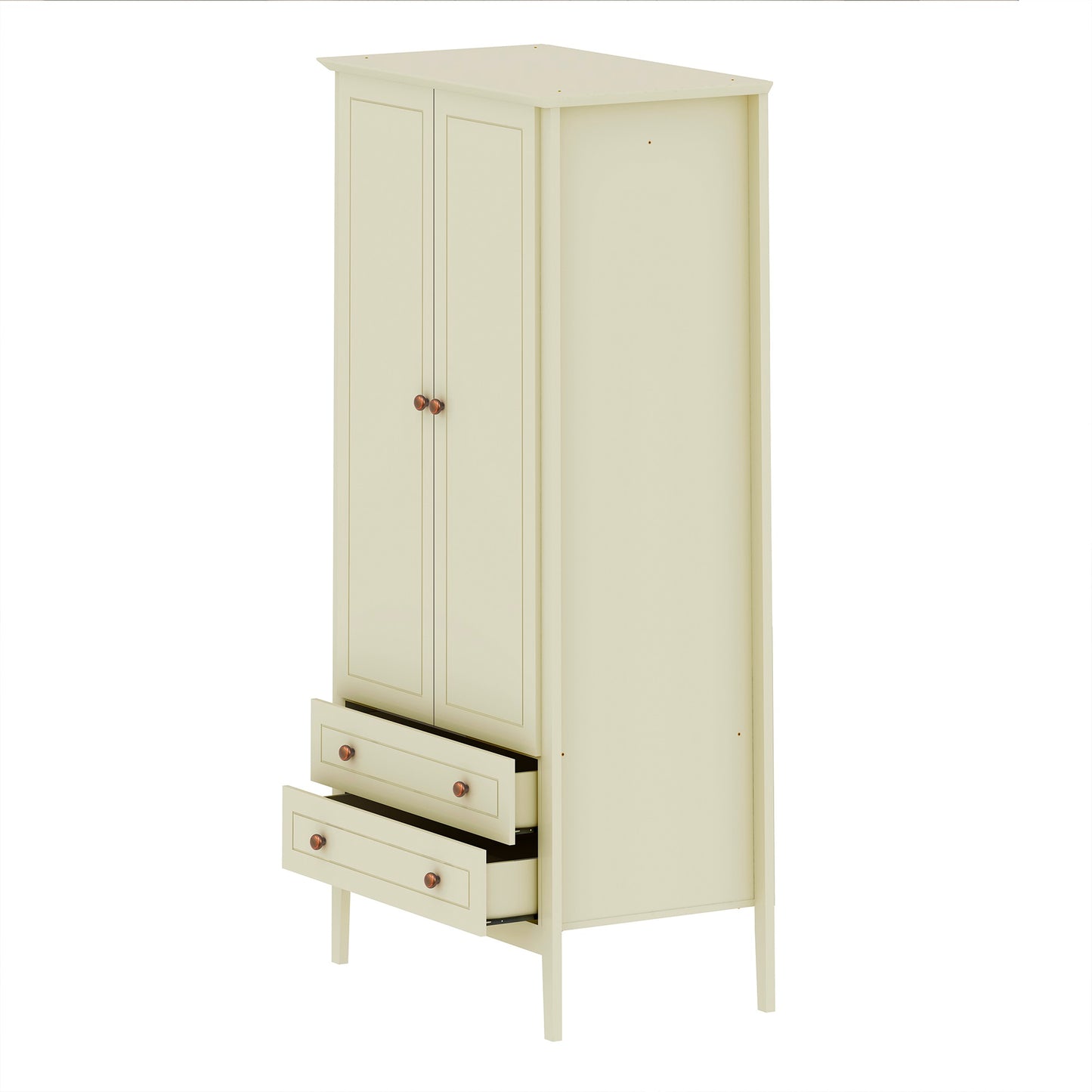 Manhattan Comfort Crown Full Wardrobe with Hanging and 2 Drawers in Off White 167GMC3