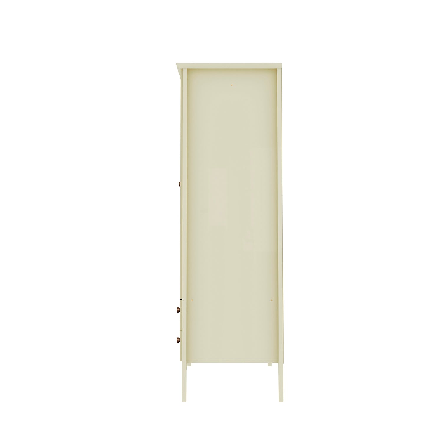 Manhattan Comfort Crown Full Wardrobe with Hanging and 2 Drawers in Off White 167GMC3