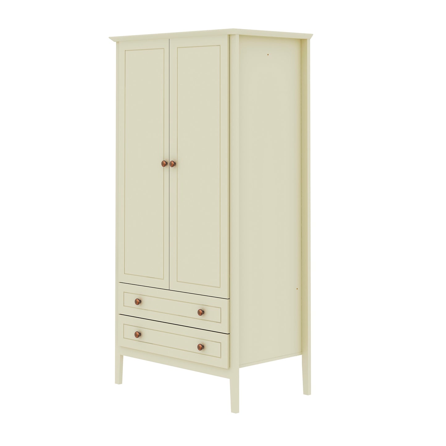 Manhattan Comfort Crown Full Wardrobe with Hanging and 2 Drawers in Off White 167GMC3