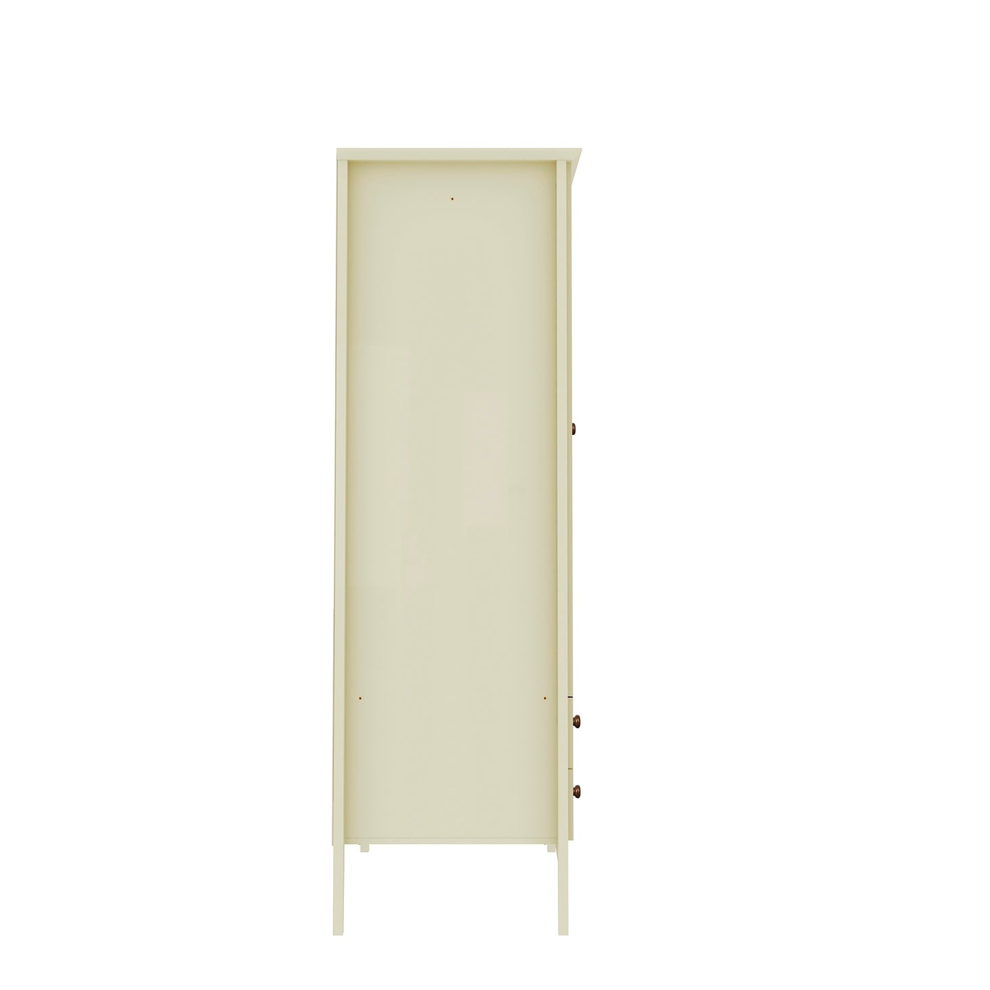 Manhattan Comfort Crown Full Wardrobe with Hanging and 2 Drawers in Off White 167GMC3