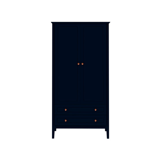 Manhattan Comfort Crown Full Wardrobe with Hanging and 2 Drawers in Tatiana Midnight Blue 167GMC4