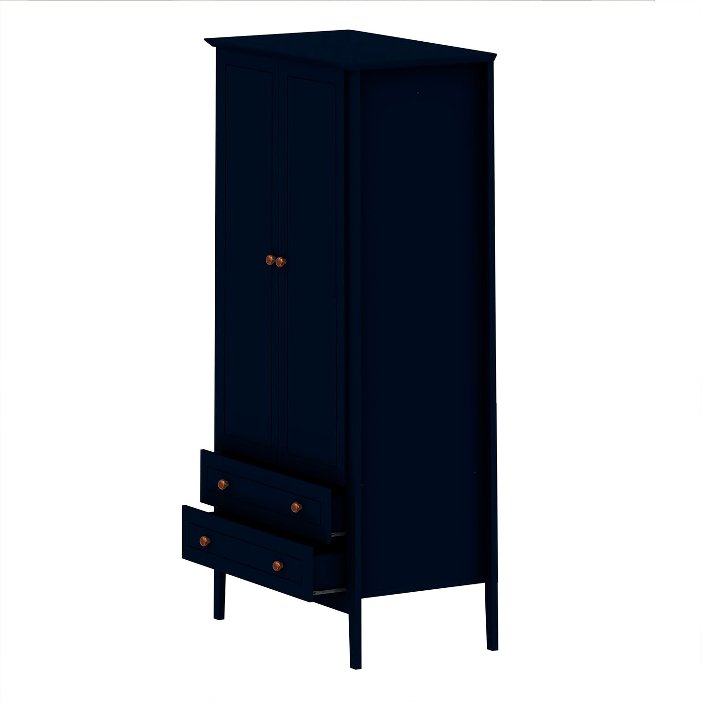 Manhattan Comfort Crown Full Wardrobe with Hanging and 2 Drawers in Tatiana Midnight Blue 167GMC4