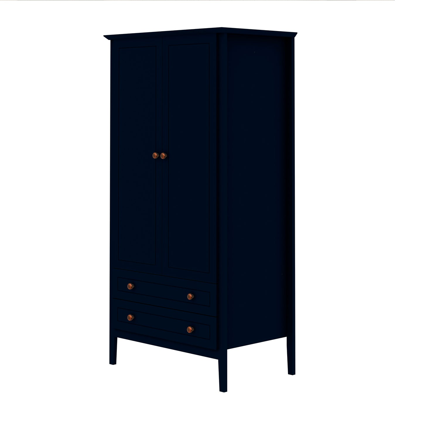 Manhattan Comfort Crown Full Wardrobe with Hanging and 2 Drawers in Tatiana Midnight Blue 167GMC4