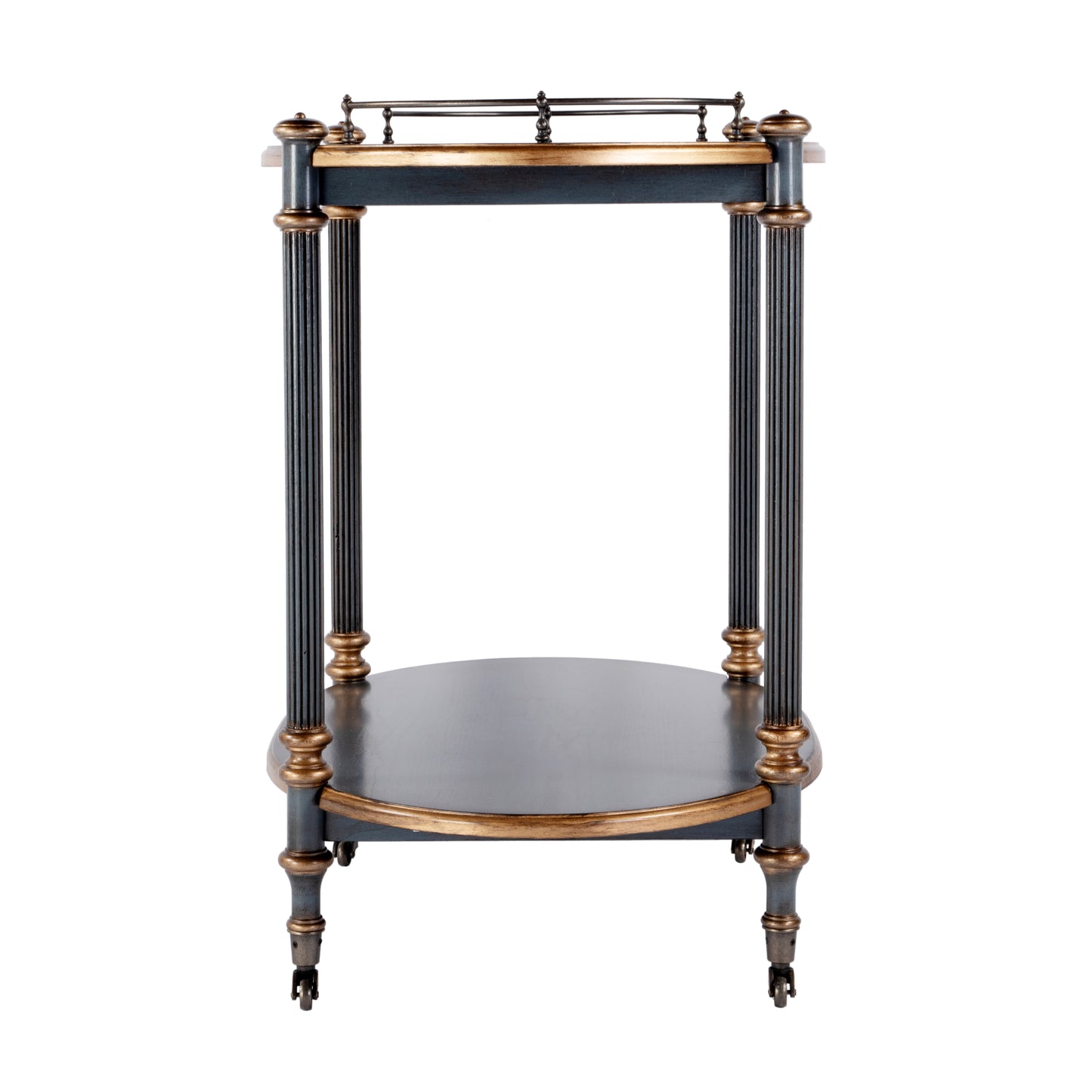 Butler Specialty Company Kathleen 31 in. W Rectangular Wood 2 Tier Bar/Serving Cart on Casters, Pastel Blue