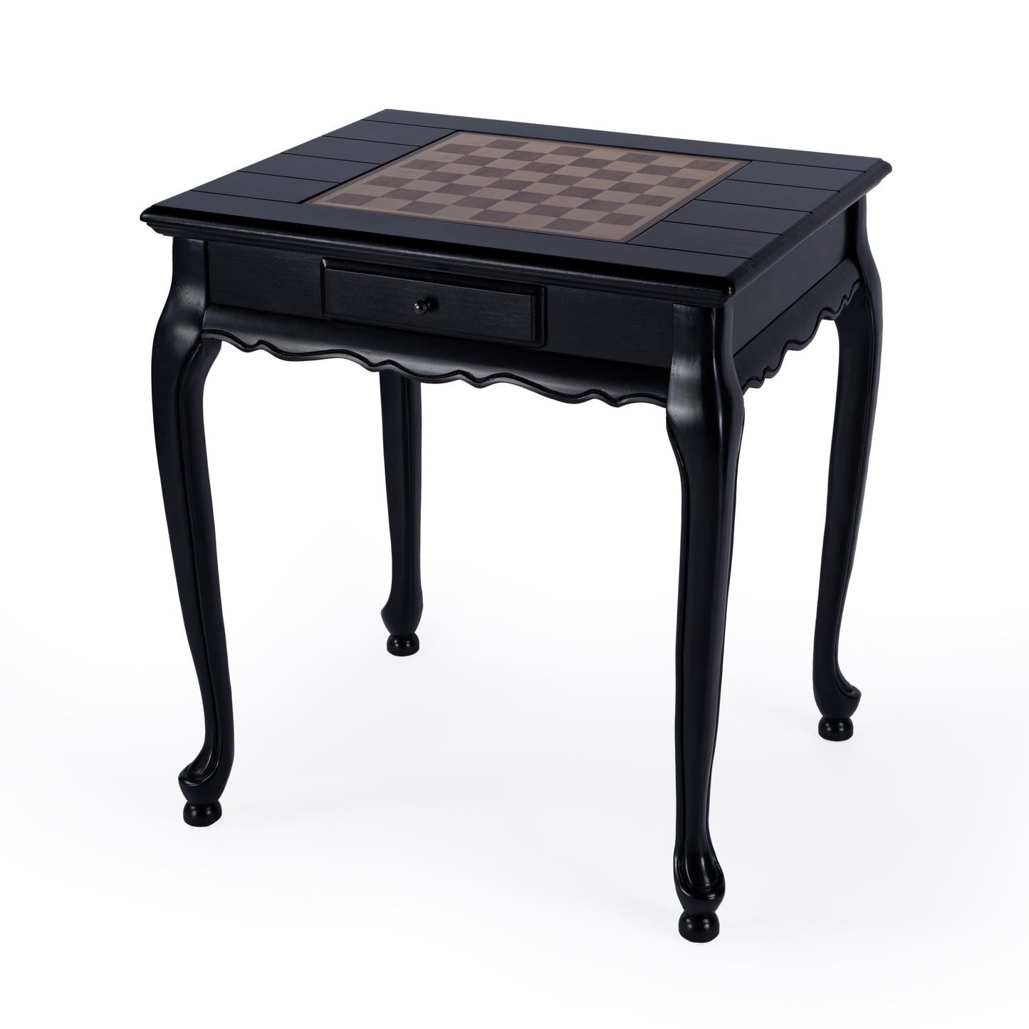 Butler Specialty Company Bannockburn 29 in. W Square Wood 1 Drawer Game Table with Reversible Top, Black