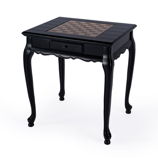 Butler Specialty Company Bannockburn 29 in. W Square Wood 1 Drawer Game Table with Reversible Top, Black