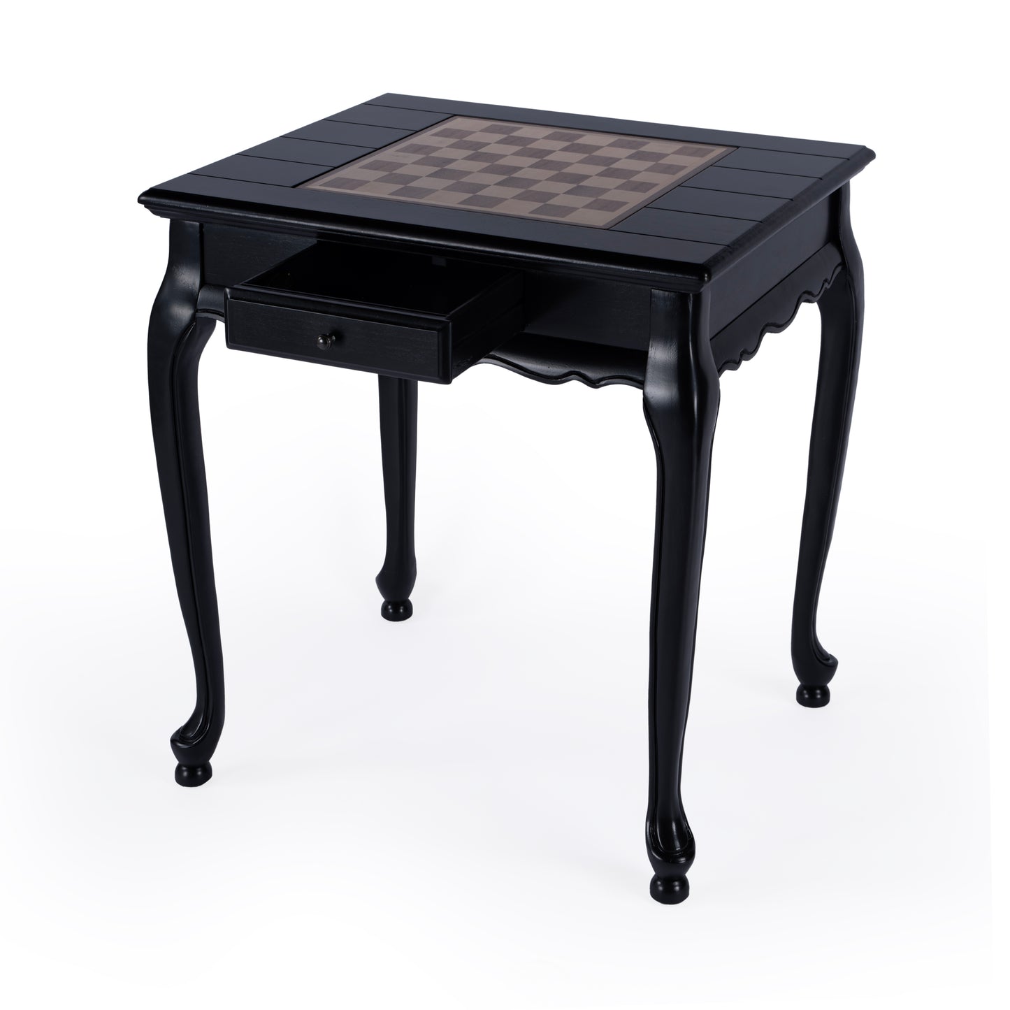 Butler Specialty Company Bannockburn 29 in. W Square Wood 1 Drawer Game Table with Reversible Top, Black